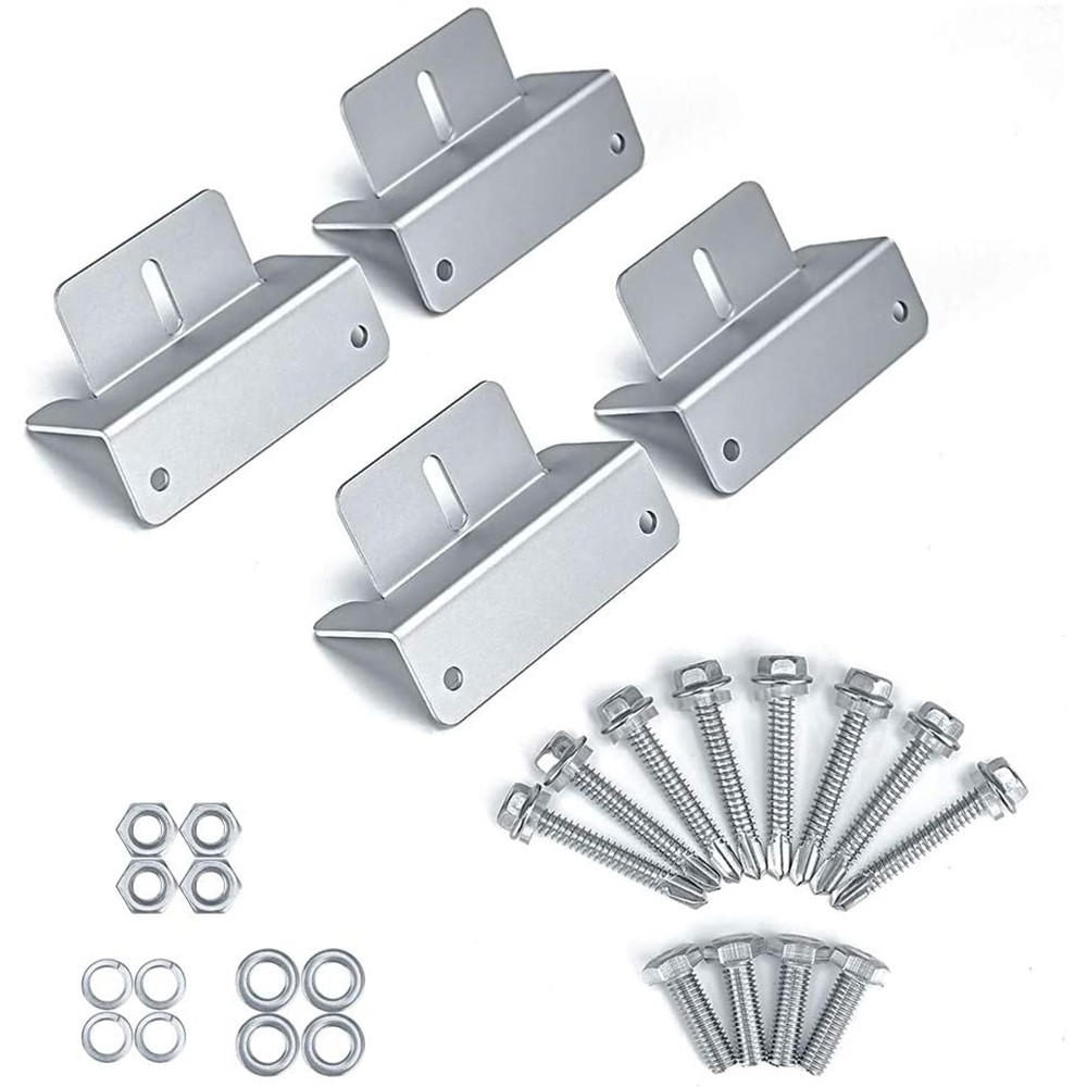 4PCS Solar Panel Z Bracket Mounting Mounts Set Bracket RV Boat Roof Wall USA