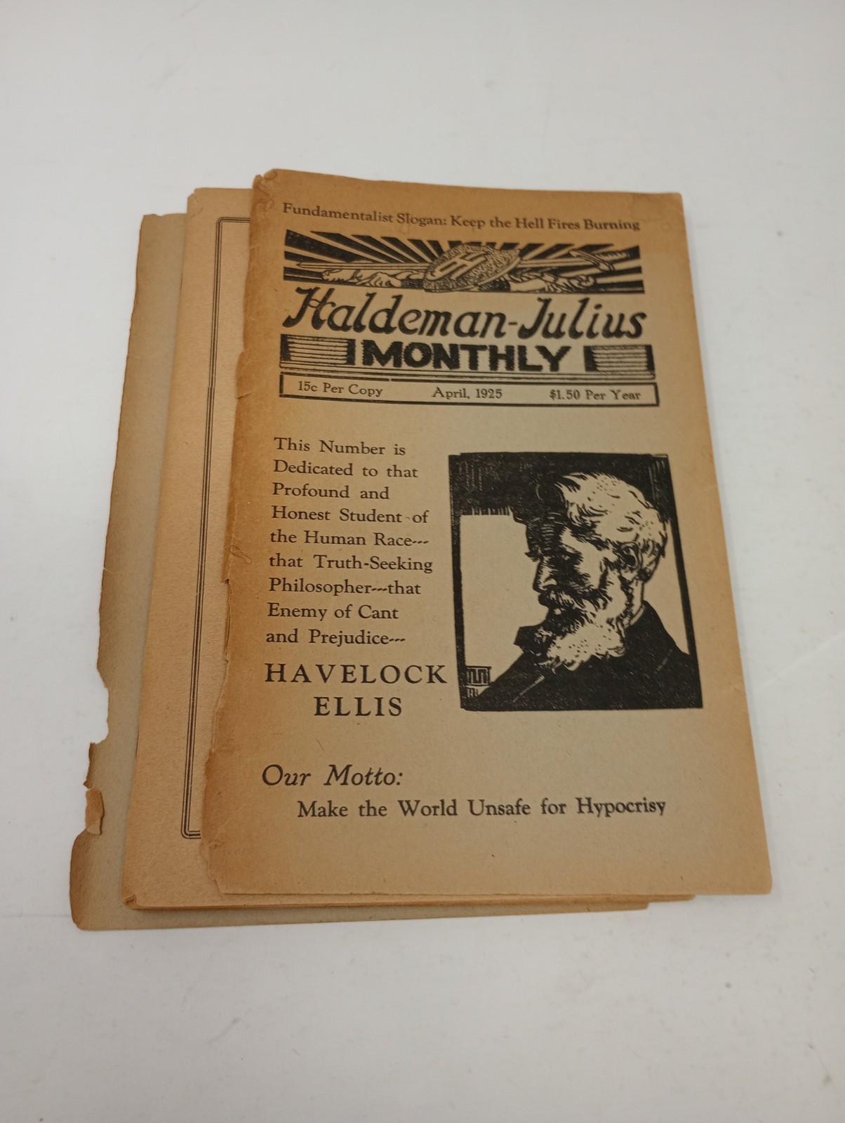 Haldeman-Julius Monthly April 1925 Havelock Ellis Cover/Back Page Separated READ Haldeman-Julius Monthly April 1925 Havelock Ellis Cover/Back Page Separated READ