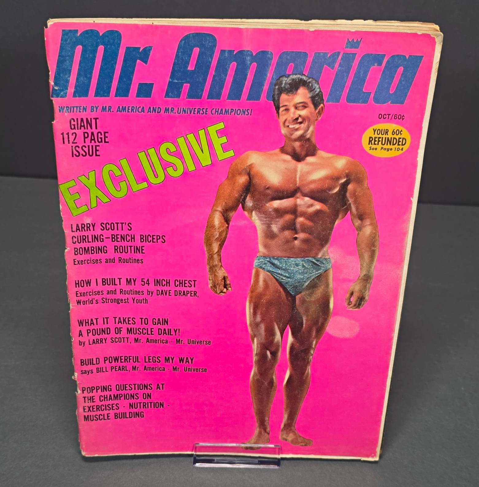 Vintage Mr. America Magazine October 1965 Larry Scott Dave Draper Bill Pearl Vintage Mr. America Magazine October 1965 Larry Scott Dave Draper Bill Pearl