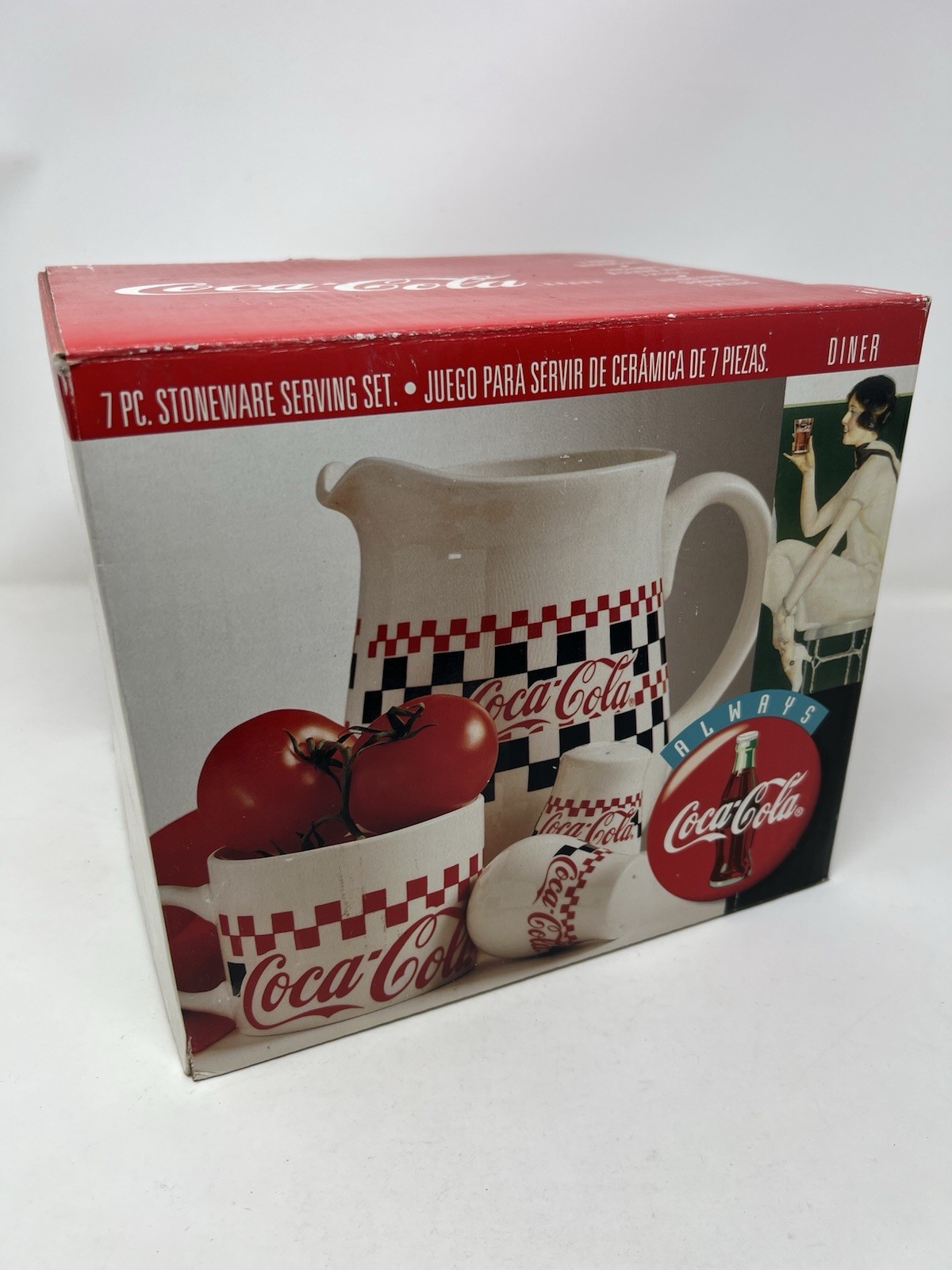 1996 Diner Style COCA COLA 3 Piece GIBSON STONEWARE 2 Mugs & Pitcher Coke 1996 Diner Style COCA COLA 3 Piece GIBSON STONEWARE 2 Mugs & Pitcher Coke