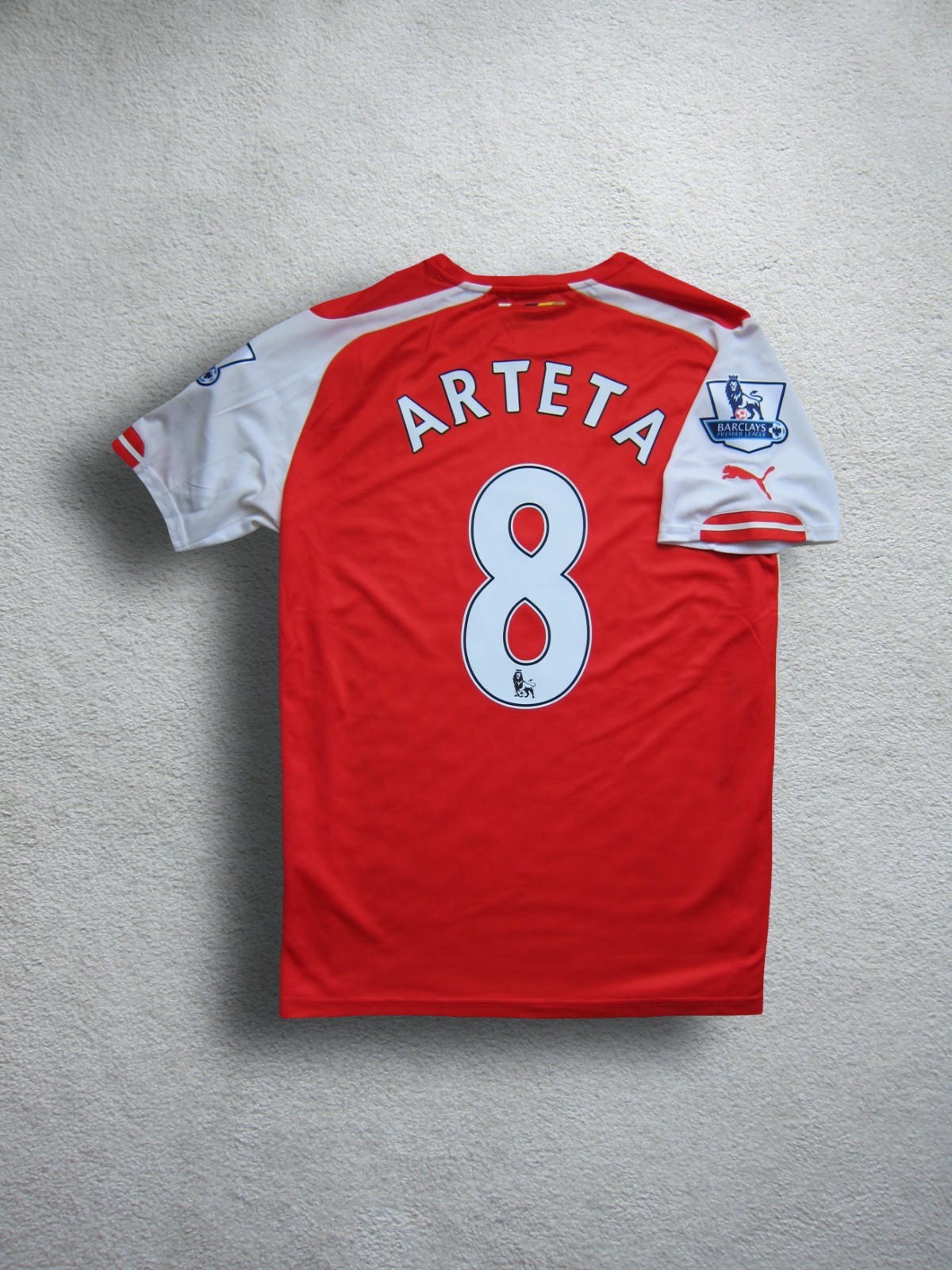14/15 Arsenal ARTETA Soccer Jersey Football Shirt Spain [XL] ***AUTHENTIC***