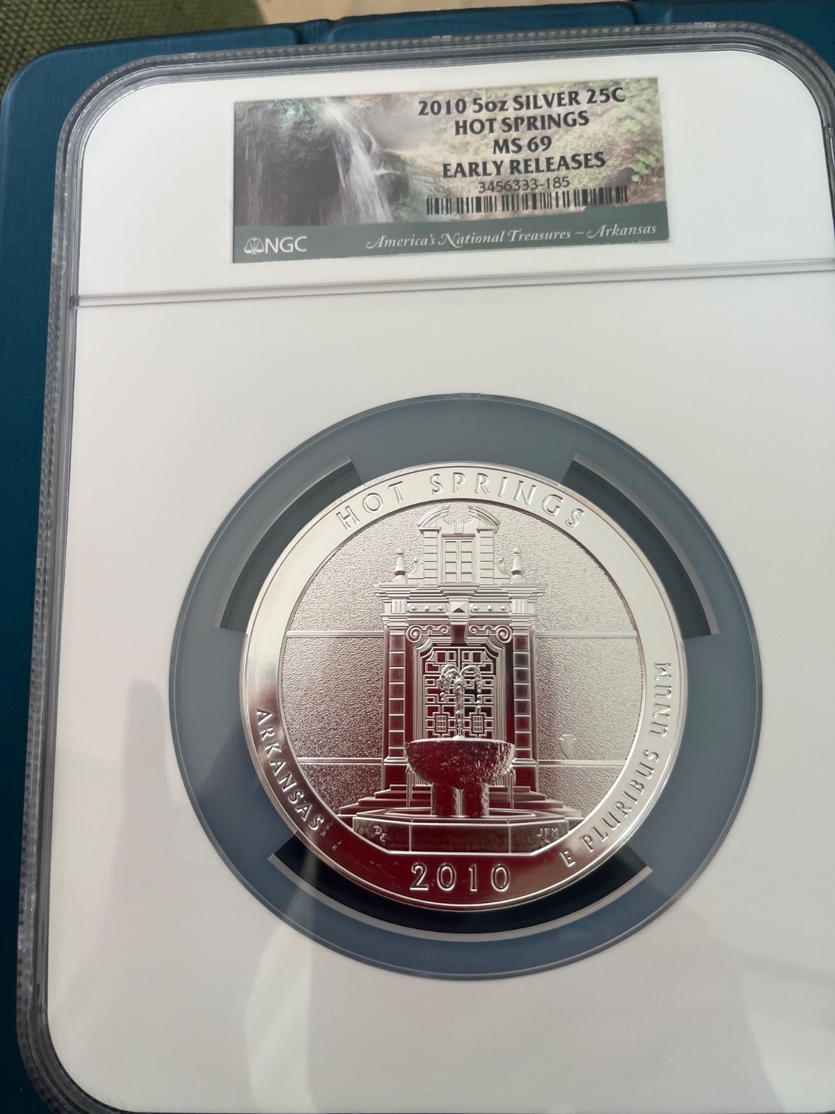2010-P HOT SPRINGS AMERICA BEAUTIFUL ATB 5 OZ. SILVER NGC MS69 EARLY RELEASES
