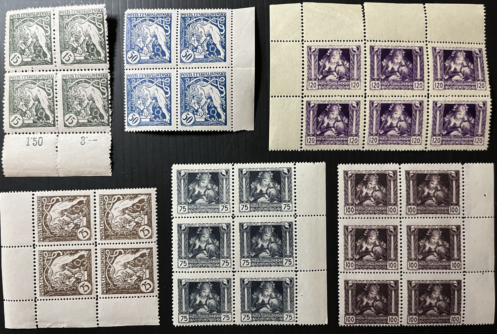 CZECHOSLOVAKIA - 1919, Collection of several Blocks - MNH CZECHOSLOVAKIA - 1919, Collection of several Blocks - MNH