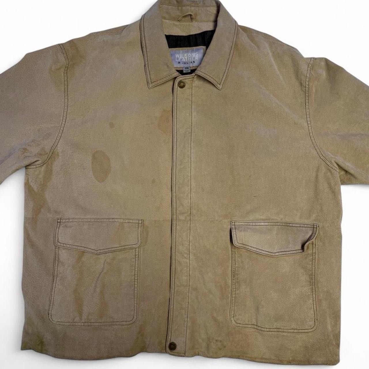 Wilsons Leather Jacket Mens Medium Tan M. Jacket Zipper Vtg