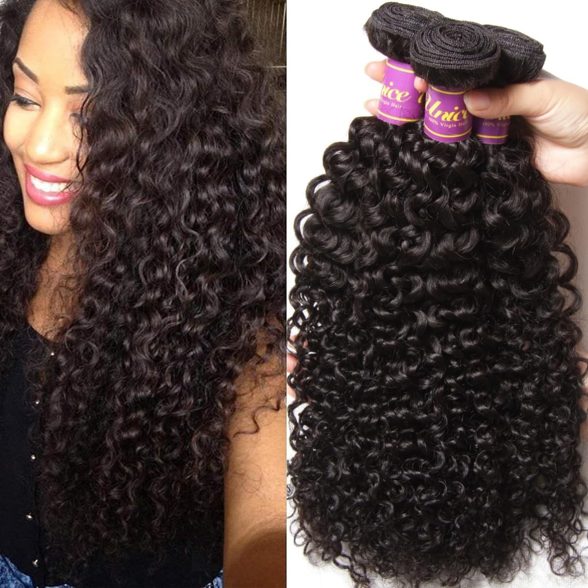 Brazilian Kinky Curly Wave 3 Bundles Human Hair Weave Virgin Hair Extension 300g Brazilian Kinky Curly Wave 3 Bundles Human Hair Weave Virgin Hair Extension 300g