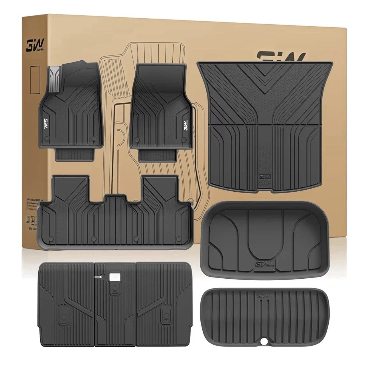 2025–2026 Tesla Model Y Juniper Full Floor Mat Set | Trunk + Frunk + Seat B