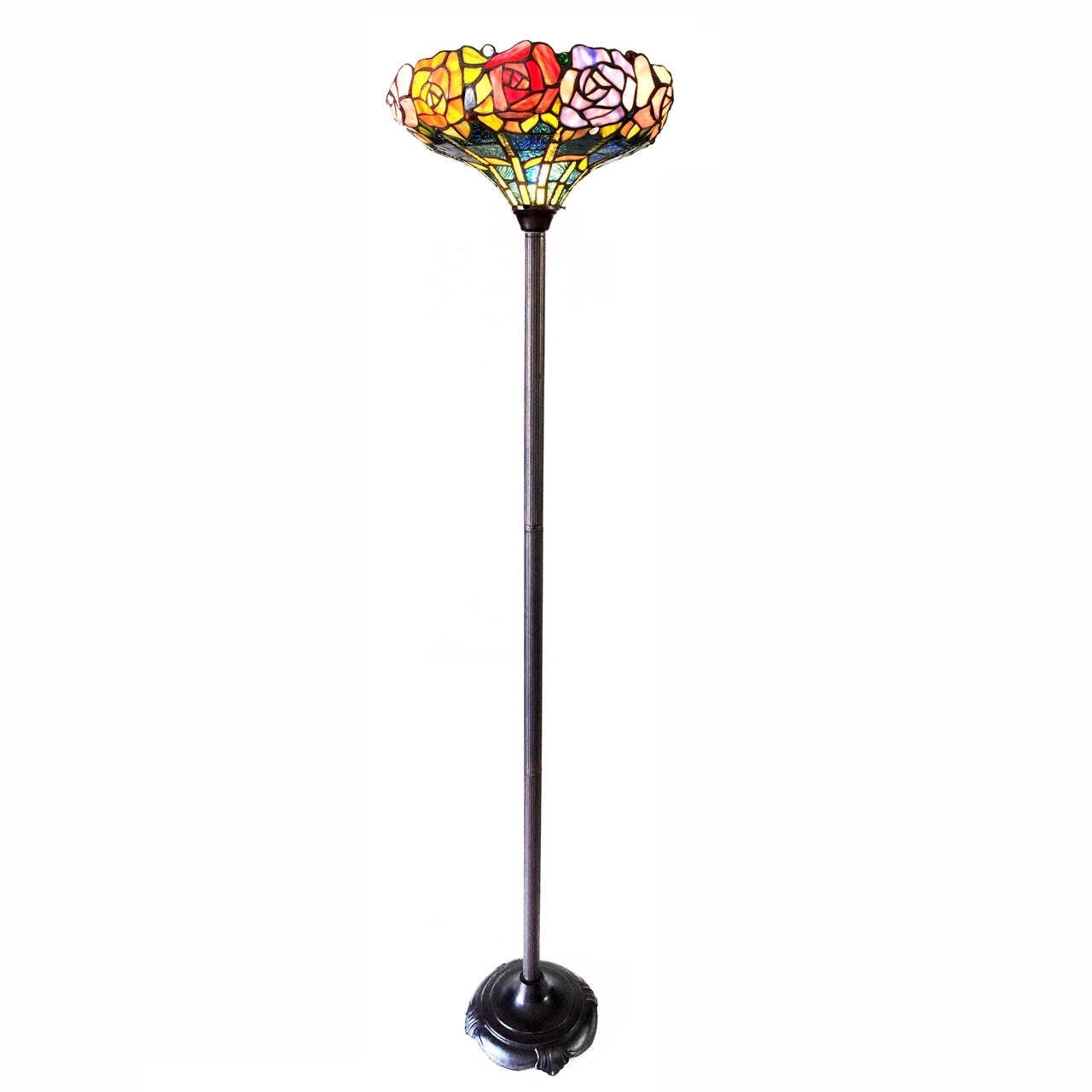 Chloe Lighting CH1T139RF15-TF1 Azalea Tiffany-Style Floral Stained Glass Torchie