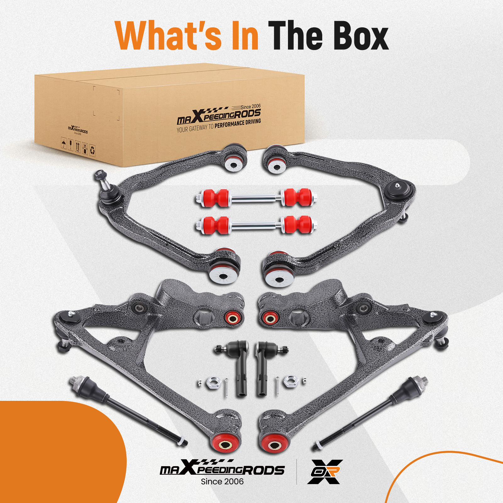 10pc Front Upper Lower Control Arms Kit for 1999-2006 Chevy Silverado 1500 4WD