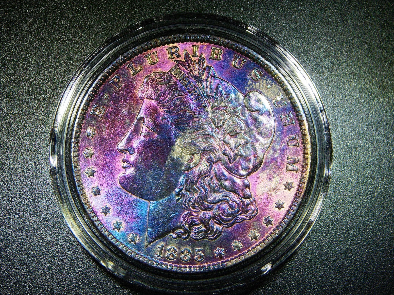 AU++/UNC 1885 MORGAN SILVER DOLLAR BEAUTIFULLY TONED COLLECTOR QUALITY M-2298