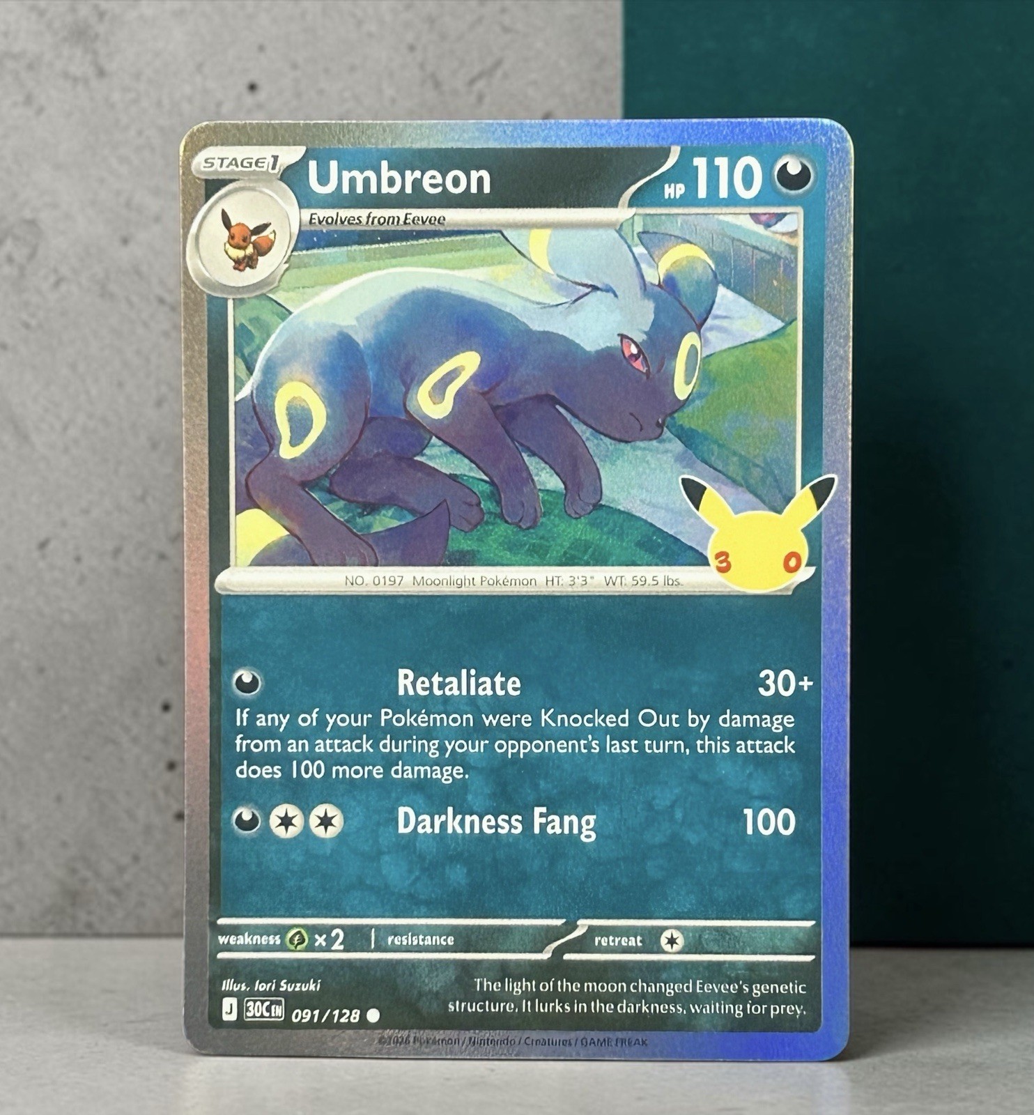 Pokemon Umbreon #091/128 Holo: 30th Celebration (Read Description) 🔥 