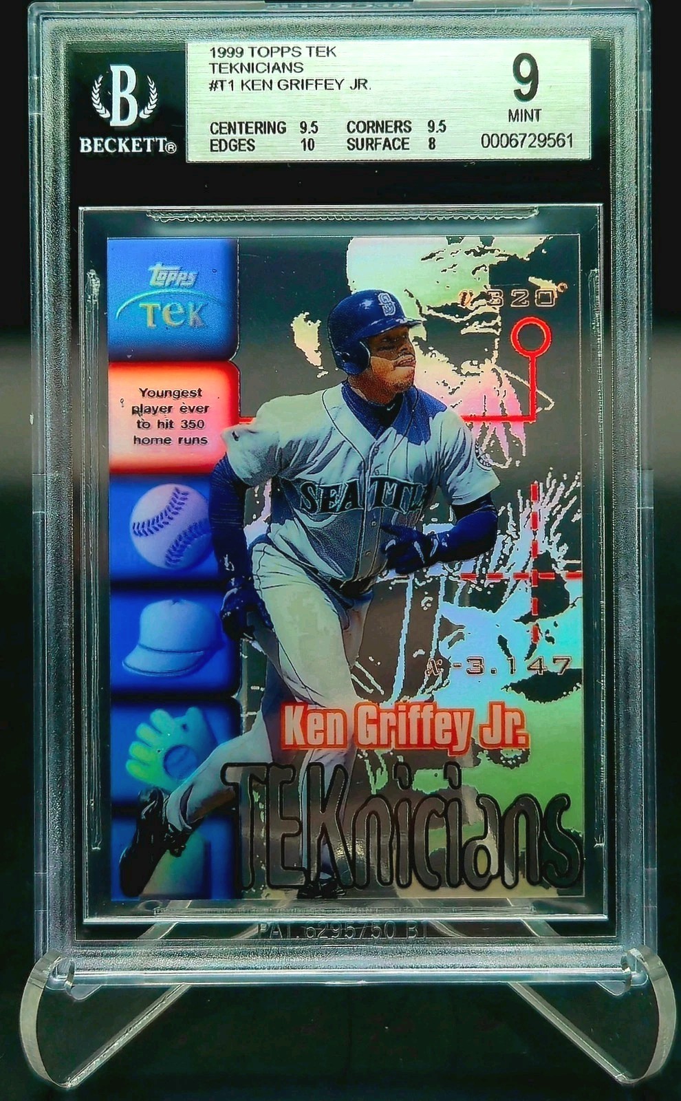1999 Topps Tek TEKnicians Ken Griffey Jr. #T1 BGS 9 PR: 2250 1999 Topps Tek TEKnicians Ken Griffey Jr. #T1 BGS 9 PR: 2250
