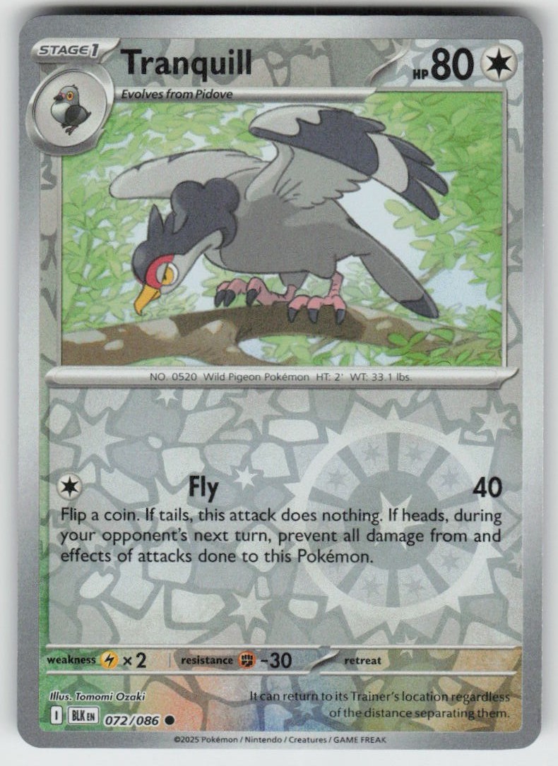 PO-03 Reverse Holo Tranquill 072/086 Common SV: Black Bolt PO-03 Reverse Holo Tranquill 072/086 Common SV: Black Bolt