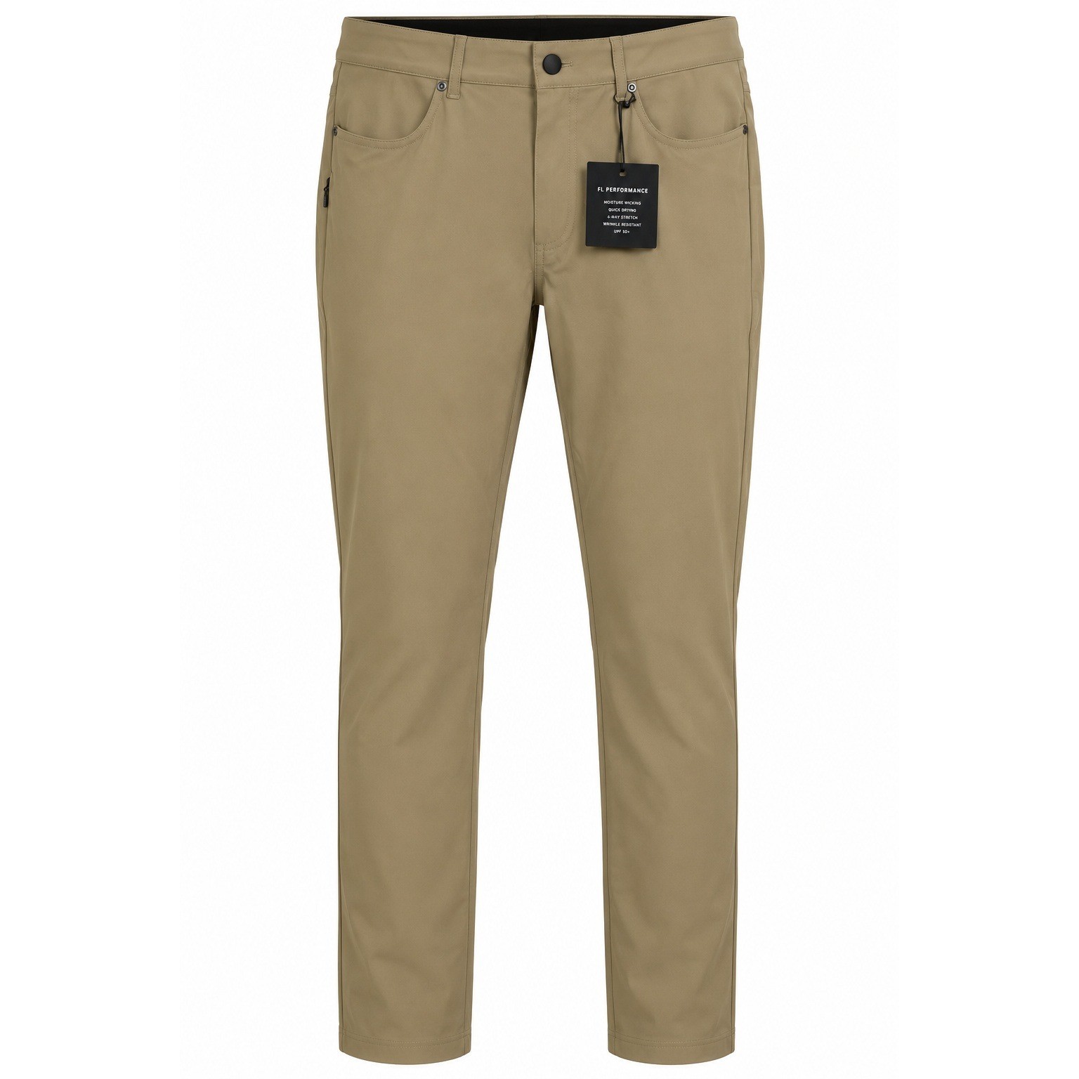 01.Algo WarpTech Commuter 5 Pocket Slim Fit Pant Khaki 34x30 Performance Pants