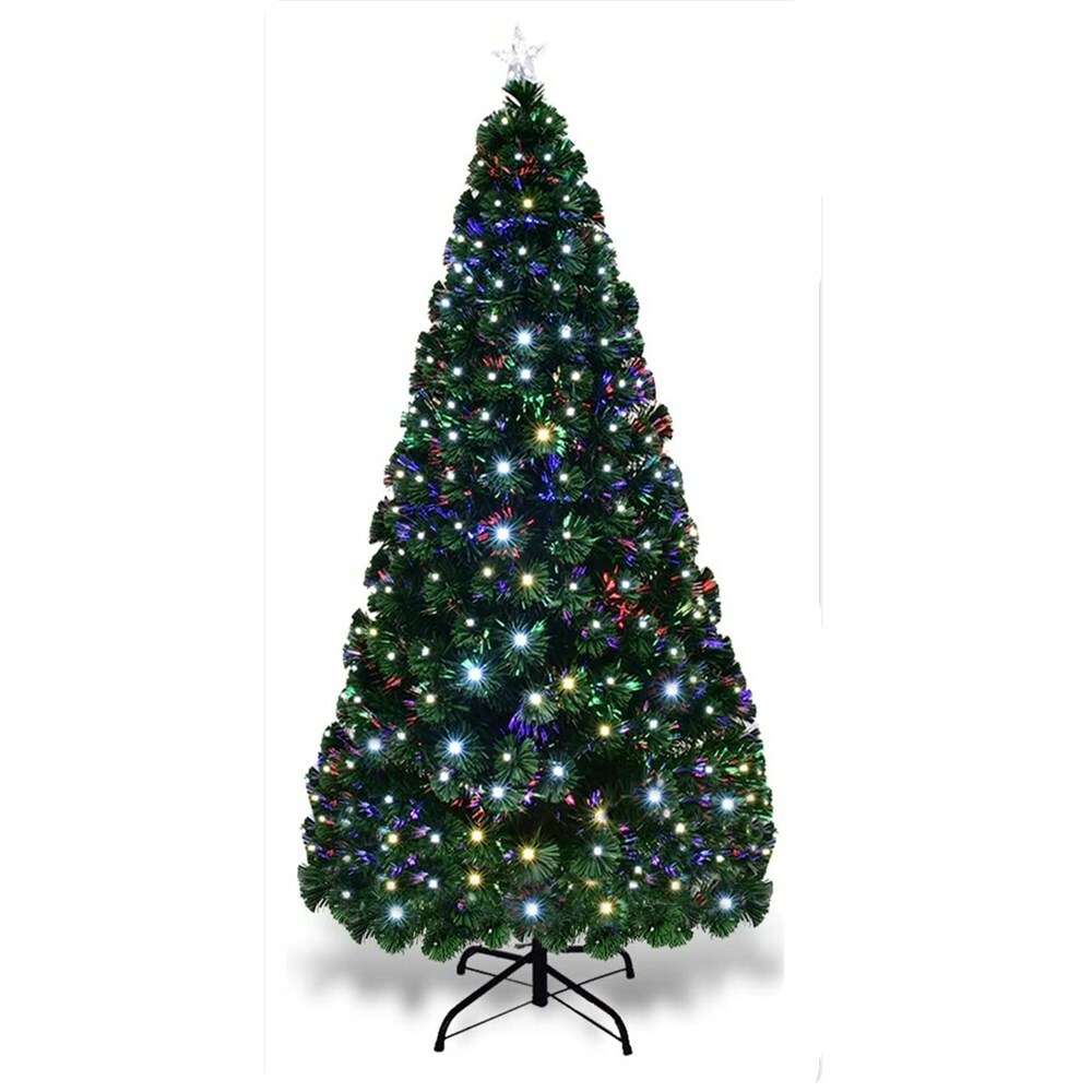 4 5 6 7FT Pre-Lit Fiber Optic Artificial Christmas Tree w/ Multicolor LED Lights 4 5 6 7FT Pre-Lit Fiber Optic Artificial Christmas Tree w/ Multicolor LED Lights