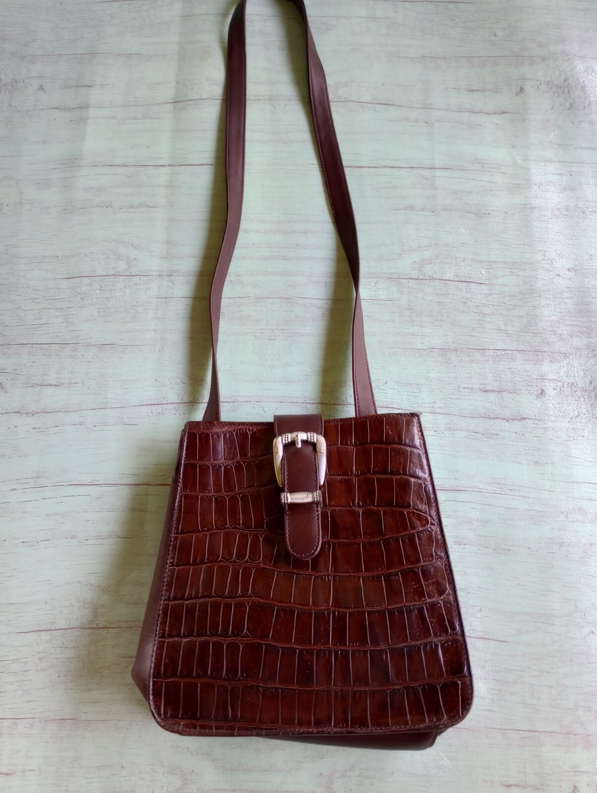 Vintage Fossil 75082 Brown Leather Small Crossbody Shoulder Bag Purse