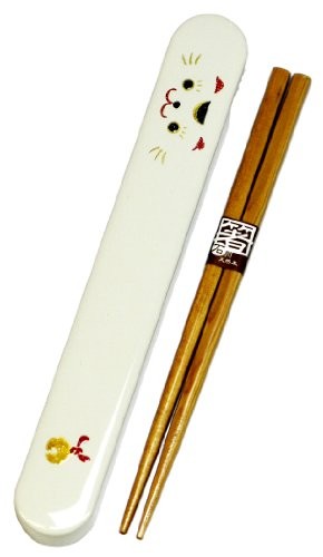 Lunch box HAKOYA face 18.0 slide chopstick case set beckoning cat 53135
