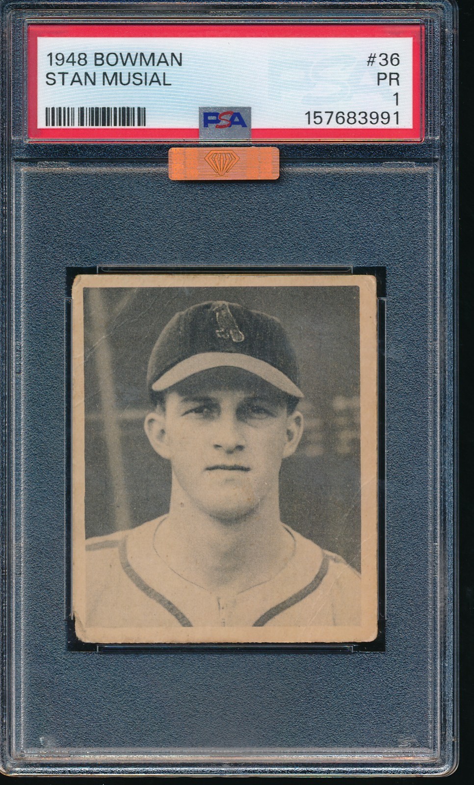 1948 Bowman 36 Stan Musial PSA 1 MBA Bronze 1948 Bowman 36 Stan Musial PSA 1 MBA Bronze