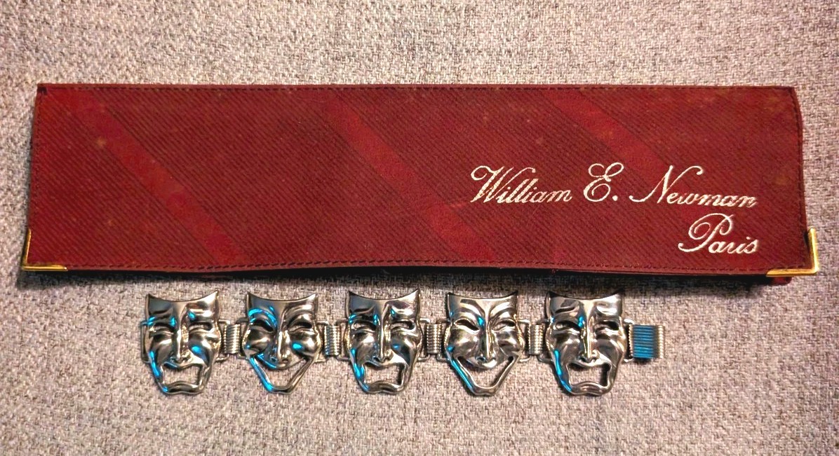 Vintage Beau Sterling 925 Comedy Tragedy Mask Bracelet Theater Masks BEAU France Vintage Beau Sterling 925 Comedy Tragedy Mask Bracelet Theater Masks BEAU France