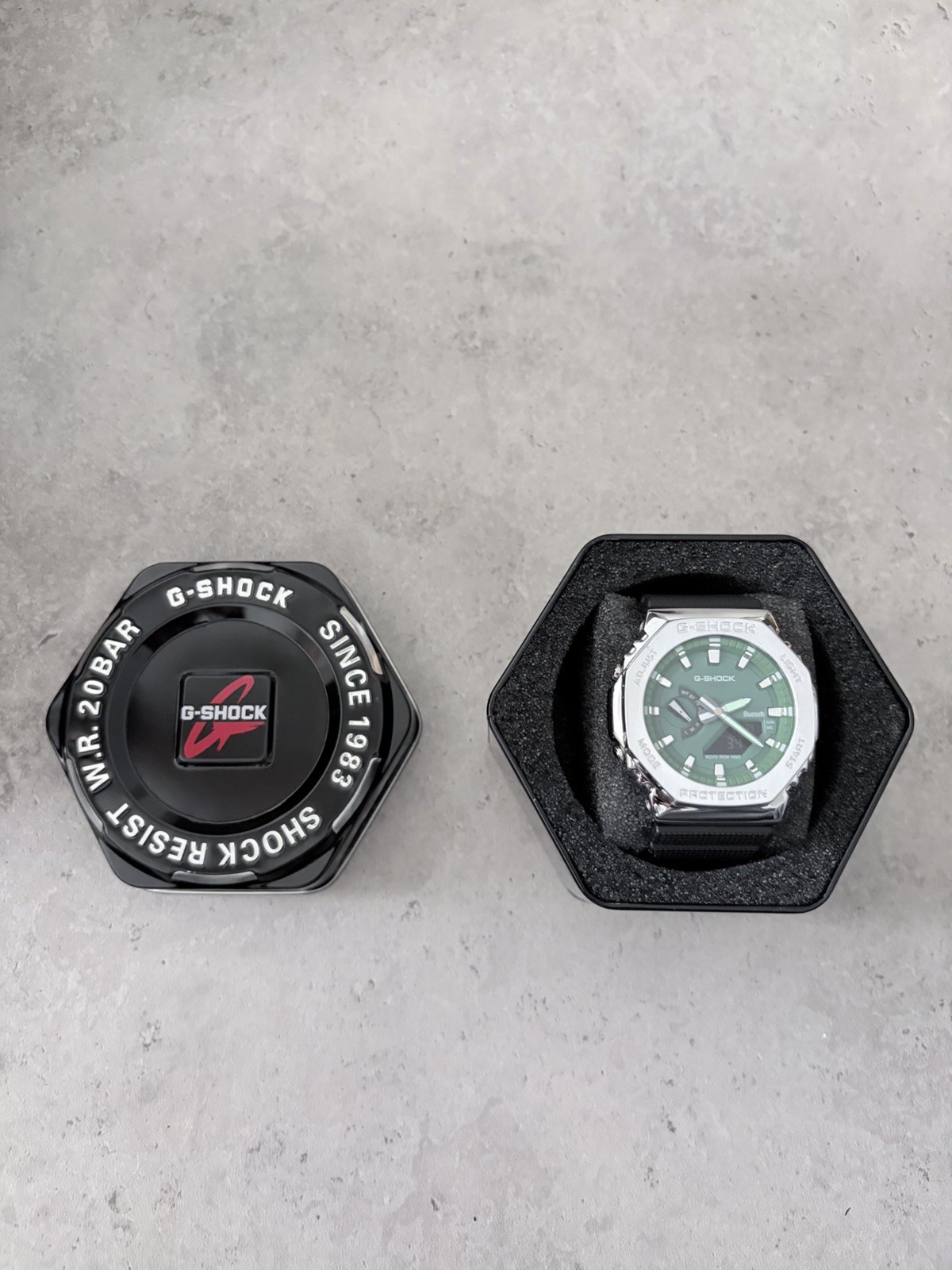 Casio G-Shock GBM-2100A-1A3 G-Steel Green Dial Solar Bluetooth Watch with Tin Casio G-Shock GBM-2100A-1A3 G-Steel Green Dial Solar Bluetooth Watch with Tin