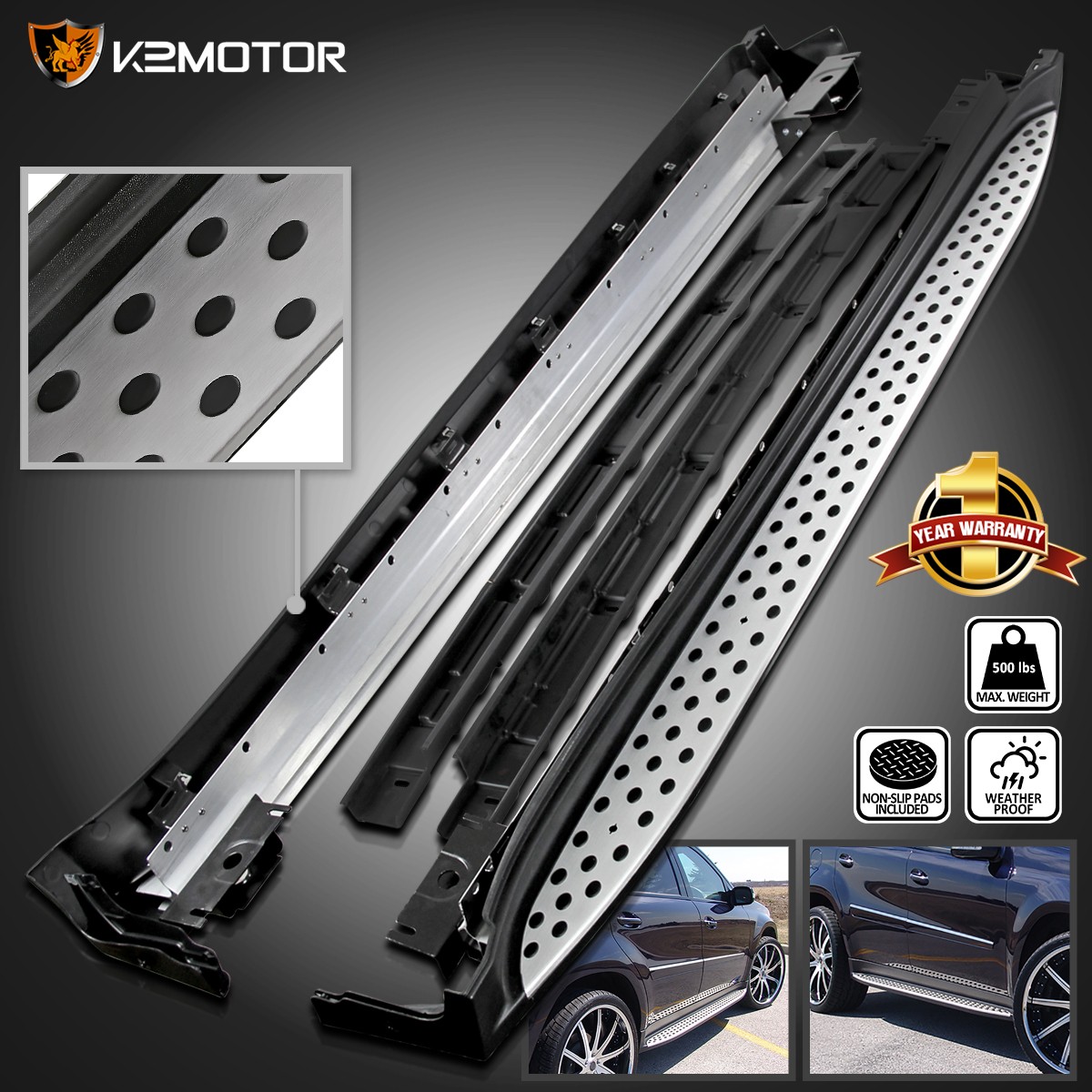 Fits 2007-2012 Mercedes Benz GL450 X164 Aluminum Side Step Bars Running Boards Fits 2007-2012 Mercedes Benz GL450 X164 Aluminum Side Step Bars Running Boards