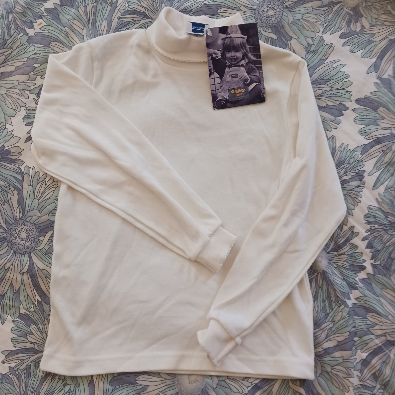 NWT Vintage OshKosh Bgosh 100% Cotton Turtleneck Girls White Size 6 USA Made \'95 NWT Vintage OshKosh Bgosh 100% Cotton Turtleneck Girls White Size 6 USA Made \'95