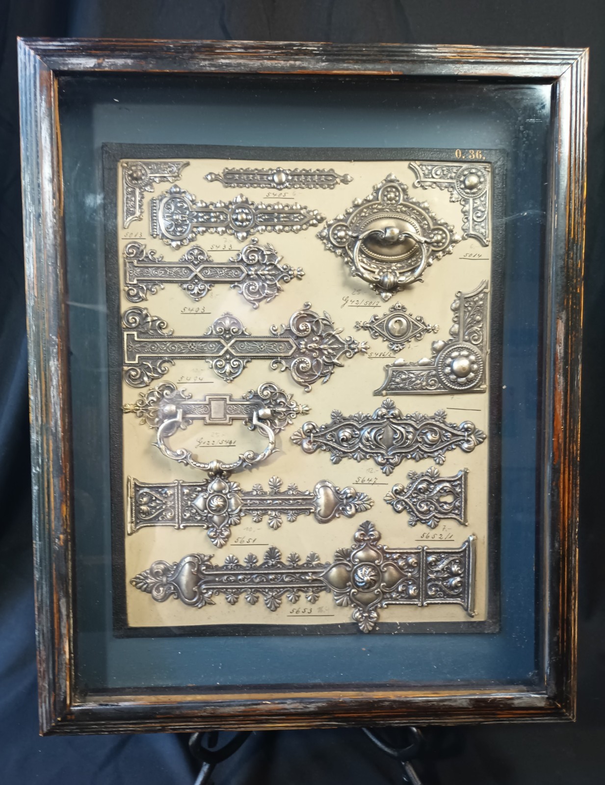 RARE Antique 1880s Sargent & Co Coffin Hardware Salesman Sample Board #36 Casket