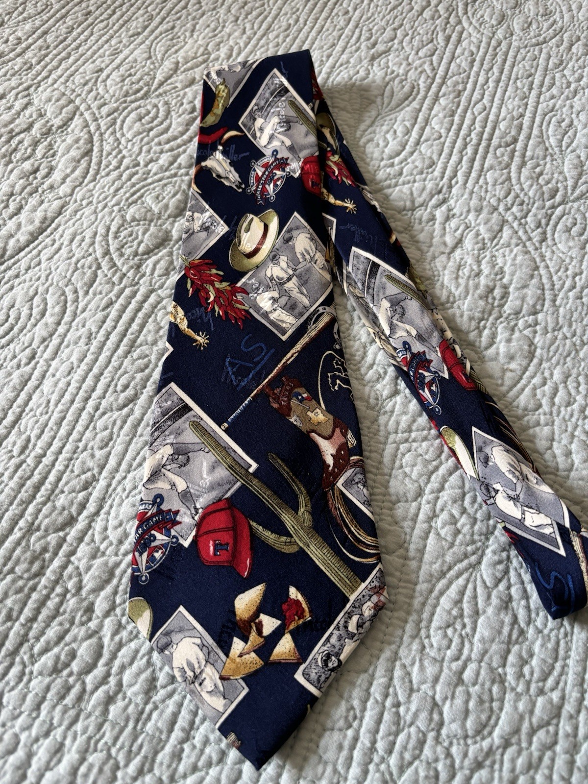 Nicole Miller 1995 MLB All-Star Game Texas Rangers Silk Tie Vintage Baseball Nicole Miller 1995 MLB All-Star Game Texas Rangers Silk Tie Vintage Baseball