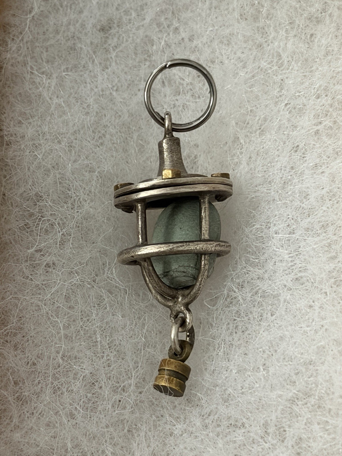 Thomas Mann Steampunk Techno Signed Caged Pendant Charm Thomas Mann Steampunk Techno Signed Caged Pendant Charm