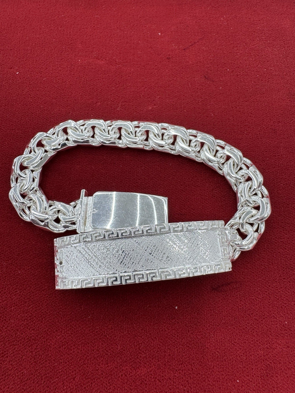 CHINO GREEK SIDE ID BRACELET .925 SILVER CHINO GREEK SIDE ID BRACELET .925 SILVER