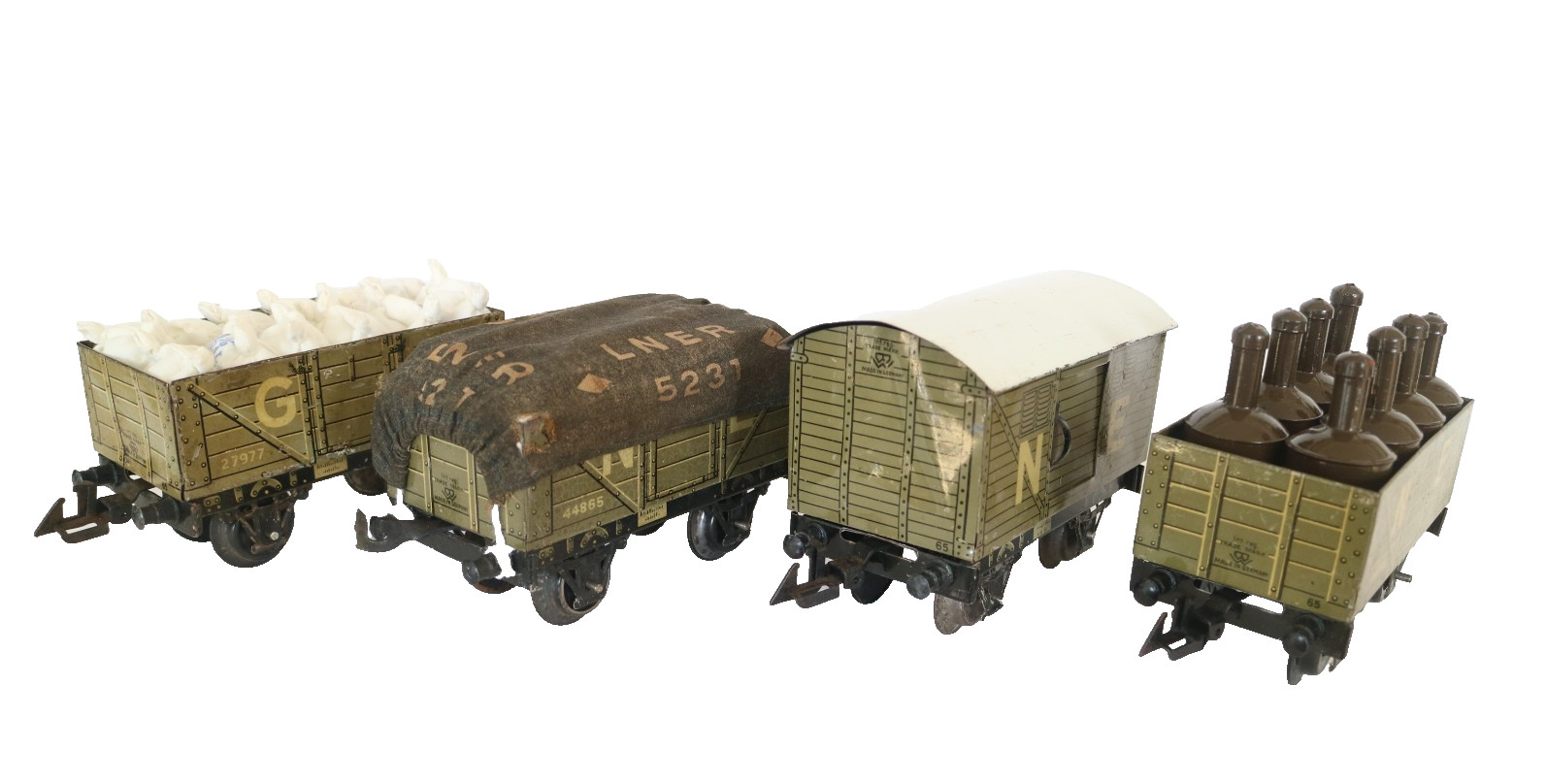 AC5294: Vintage Bing Mixed NE & GW 0 Gauge Wagons (4)