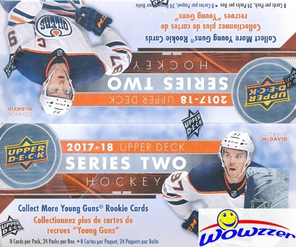 2017/18 UD Series 2 Hockey Factory Sealed 24 Pack Retail Box-6 Young Guns+Jersey