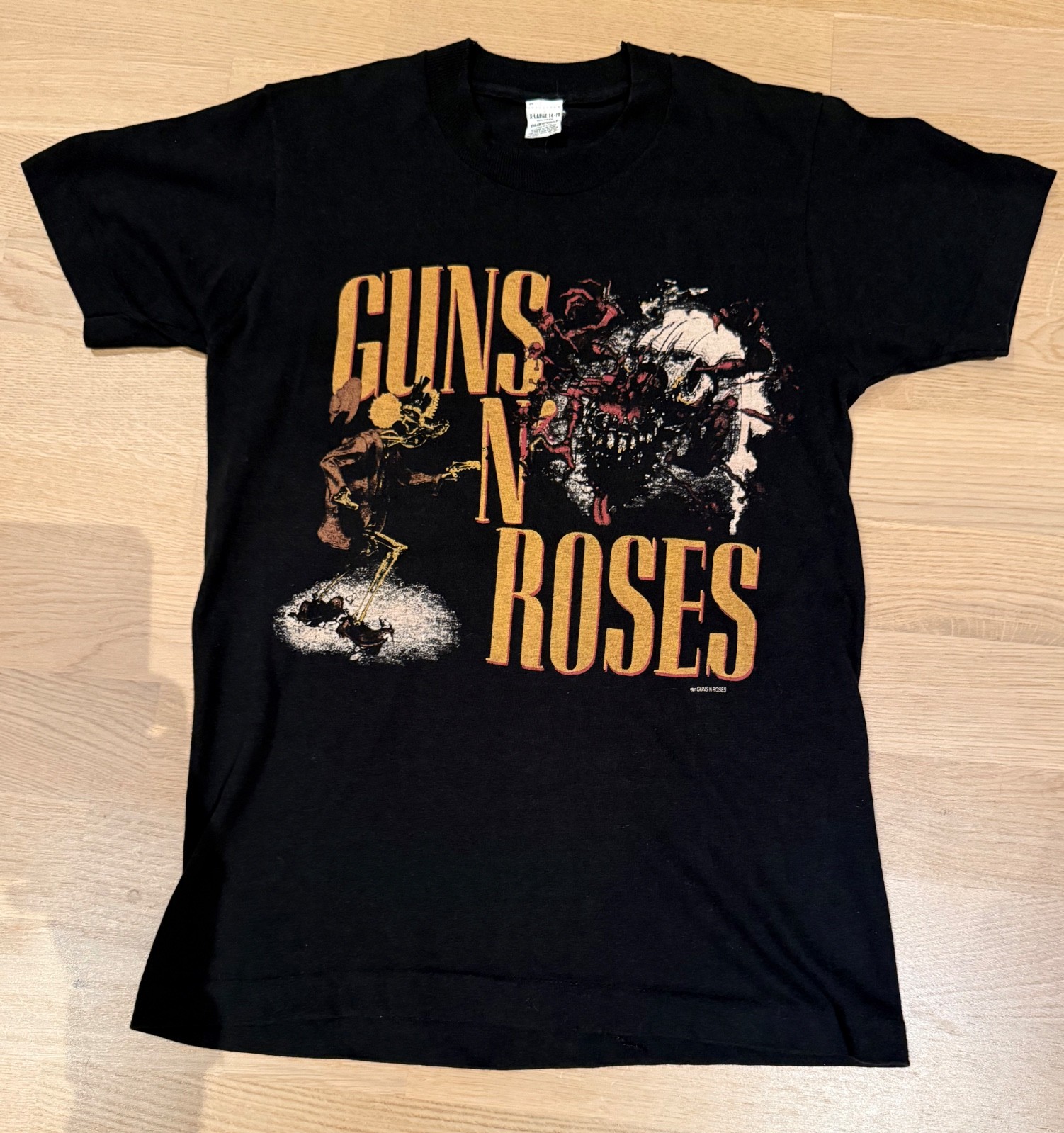 Vintage 1987 1988 Guns N Roses Appetite For Destruction Tour Shirt Bloopers XS