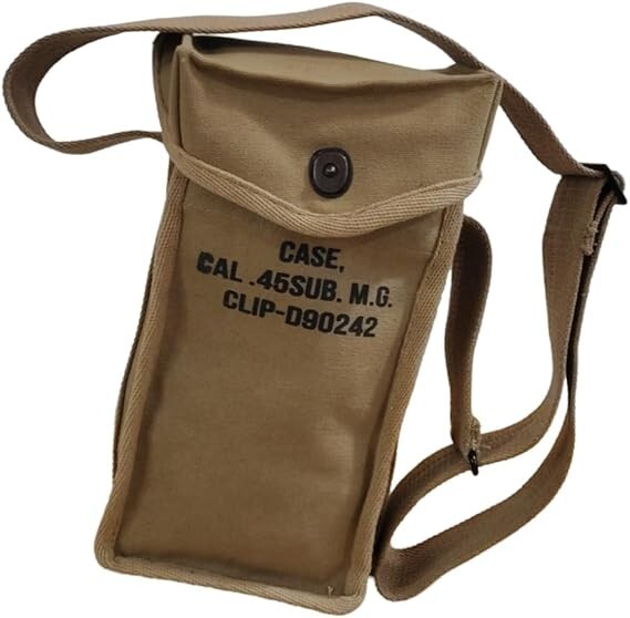 WWII  Reproduction U.S. Grease Gun or Thompson Carry Case Pouch