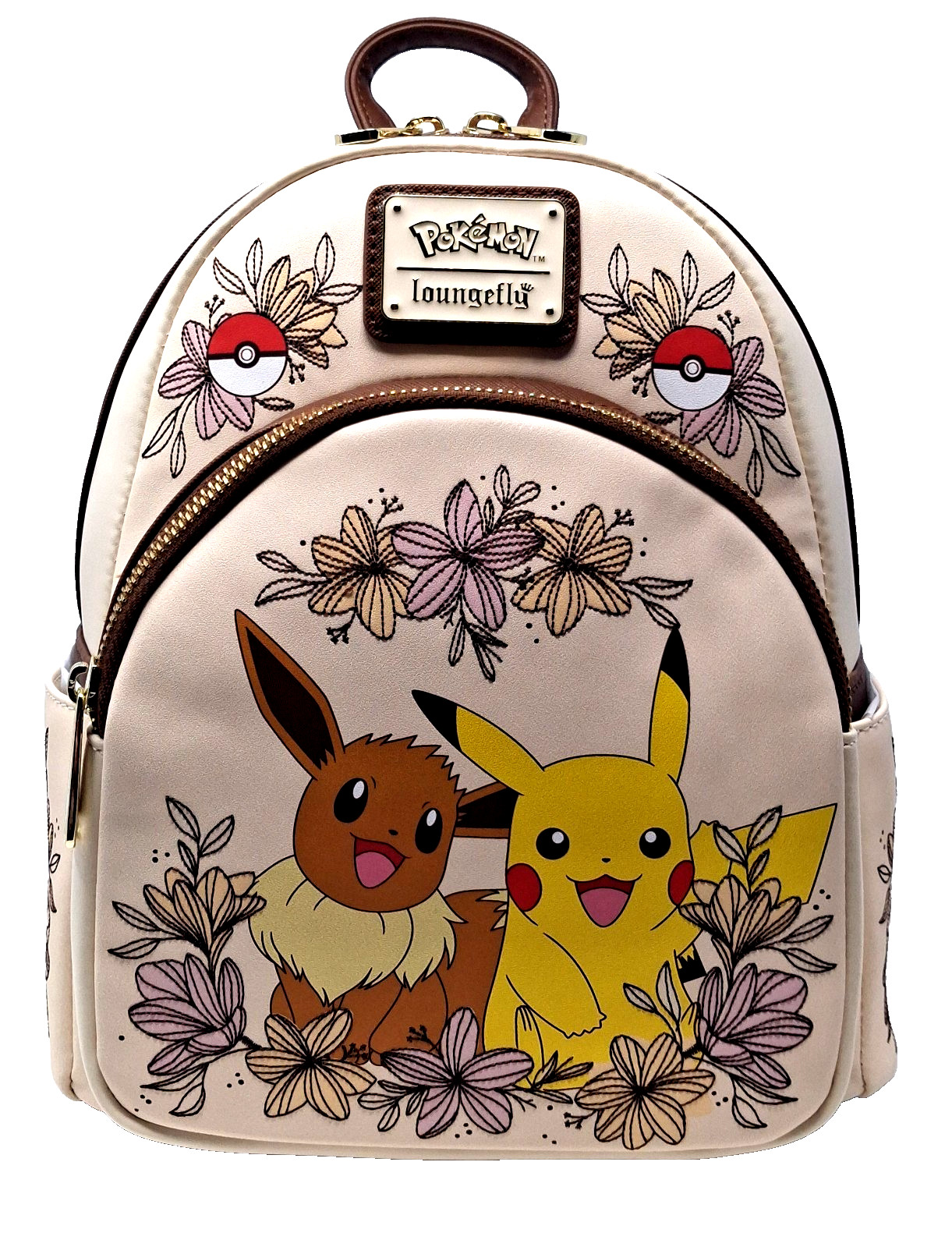 Loungefly Pokémon Pikachu & Eevee Floral Embroidery Mini Backpack Cream NWT Loungefly Pokémon Pikachu & Eevee Floral Embroidery Mini Backpack Cream NWT