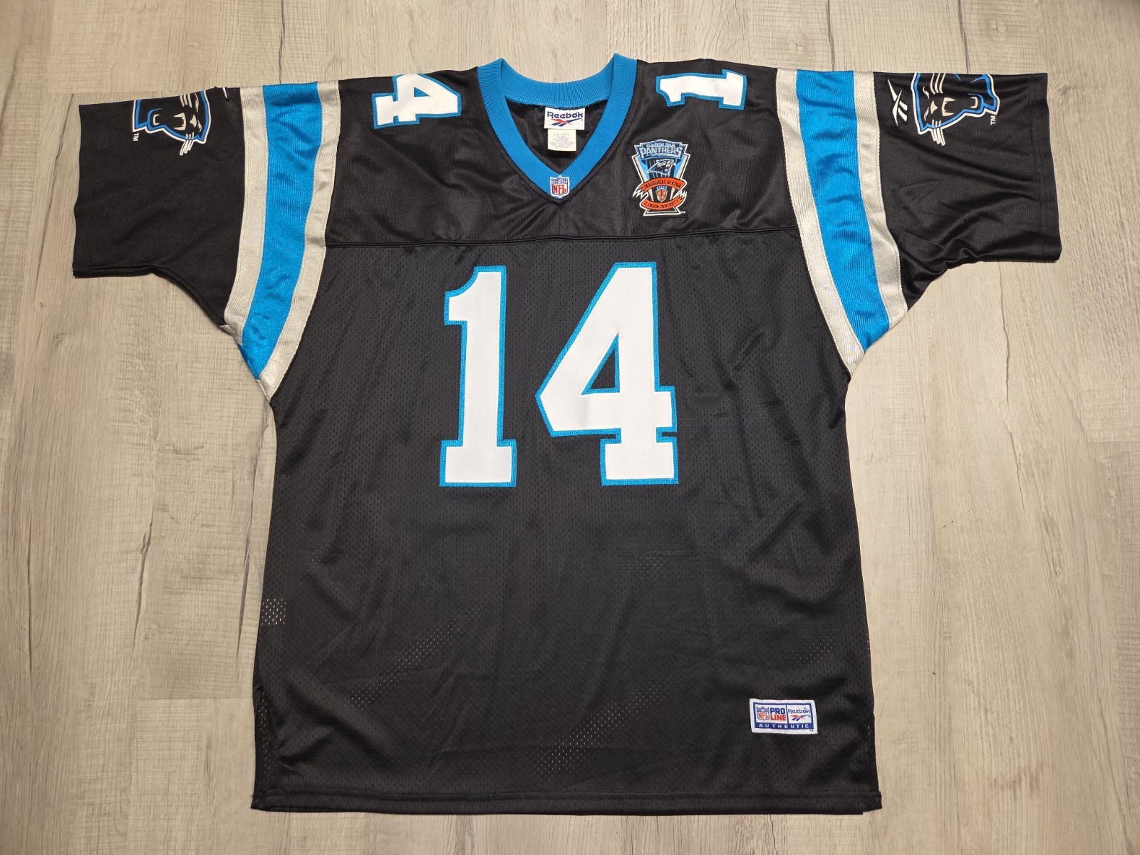 Reebok VTG Frank Reich #14 Carolina Panthers Jersey XL Inaugural Season Clemson 