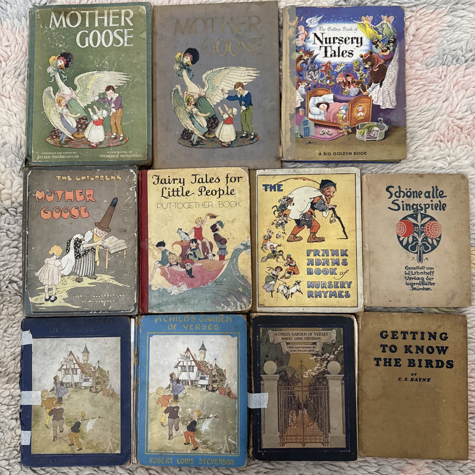 HUGE Lot 11 Antique Children’s Book Nursery Tales Mother Goose Distressed AS-IS HUGE Lot 11 Antique Children’s Book Nursery Tales Mother Goose Distressed AS-IS
