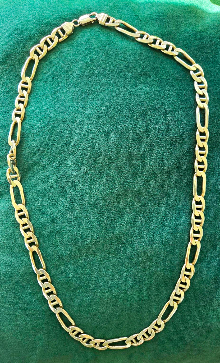 UnoAerre Heavy Solid 925 Sterling Silver 8mm Figaro Chain Necklace 24\