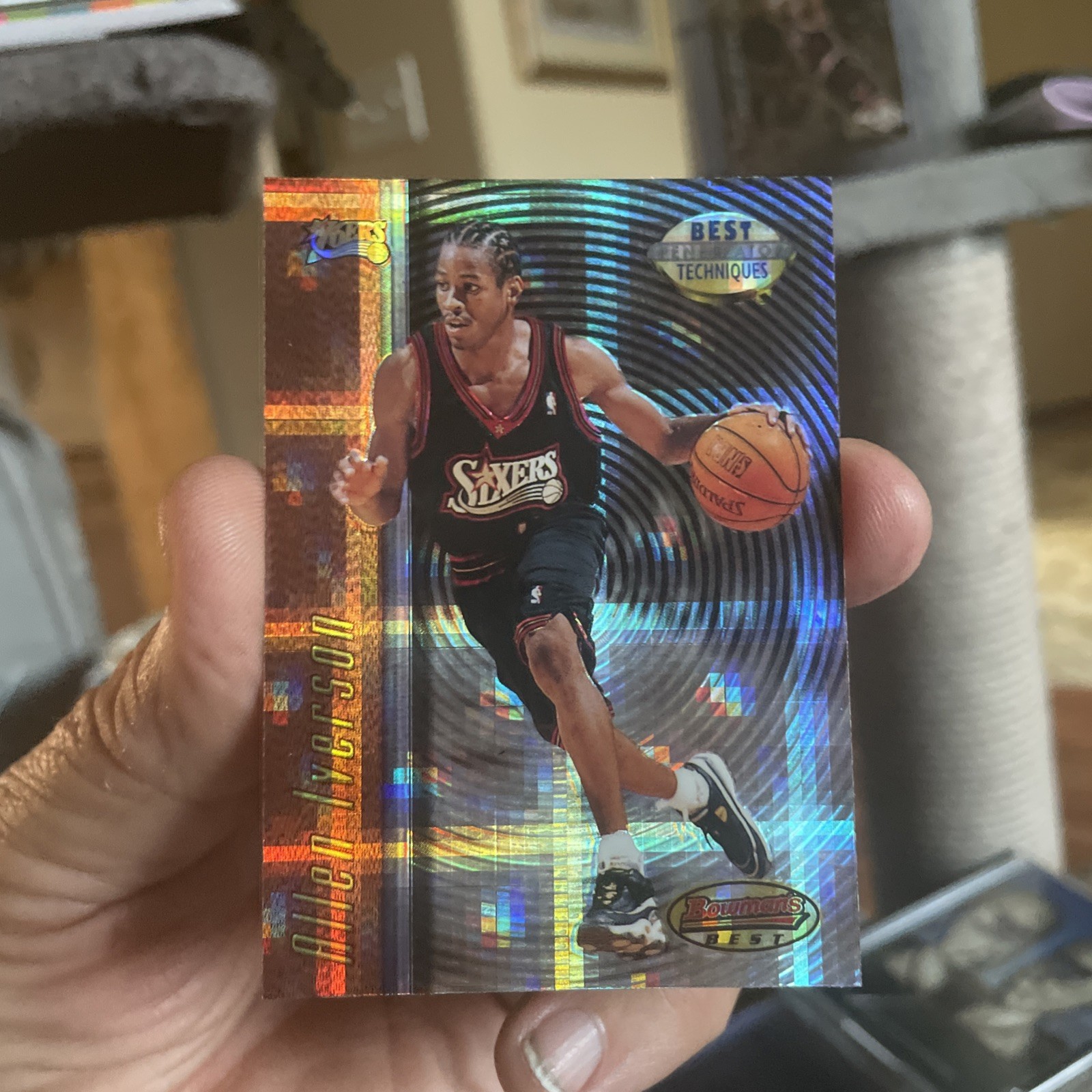 1997-98 Bowman's Best - Best Techniques Allen Iverson #T9 Atomic Refractor 1997-98 Bowman's Best - Best Techniques Allen Iverson #T9 Atomic Refractor