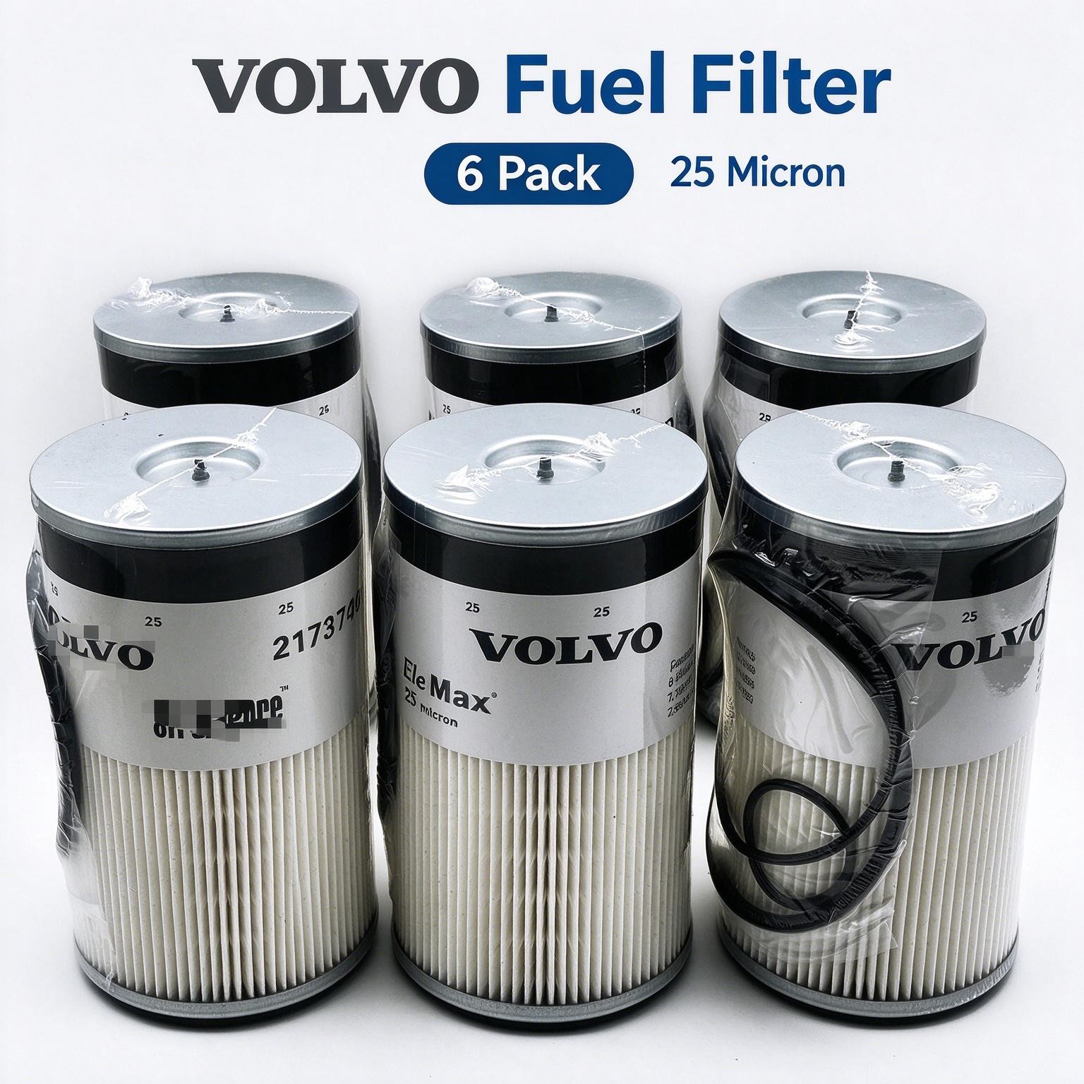 NEW 6 PCS FOR Volvo Fuel Filter 21737499 Water/Fuel Separator 25 Micron
