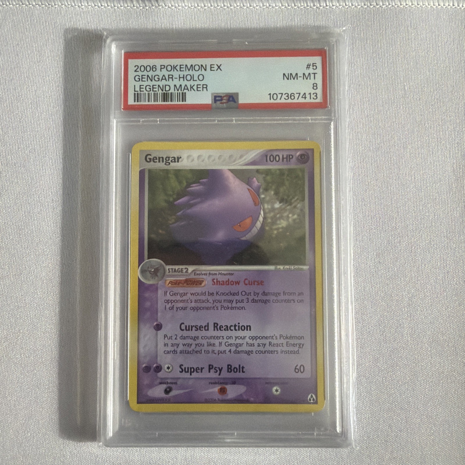 2006 Pokemon Ex Legend Maker #5 Gengar Holo PSA 8 NM-MT 2006 Pokemon Ex Legend Maker #5 Gengar Holo PSA 8 NM-MT