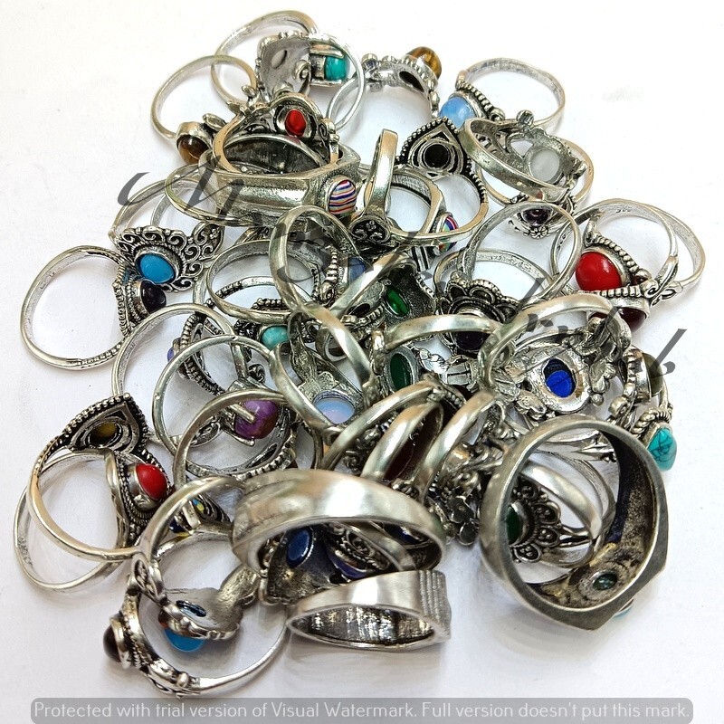 Elegant Coral & Mix Gemstone 10PCS Rings 925 Silver Plated Wholesale Jewelry Lot Elegant Coral & Mix Gemstone 10PCS Rings 925 Silver Plated Wholesale Jewelry Lot