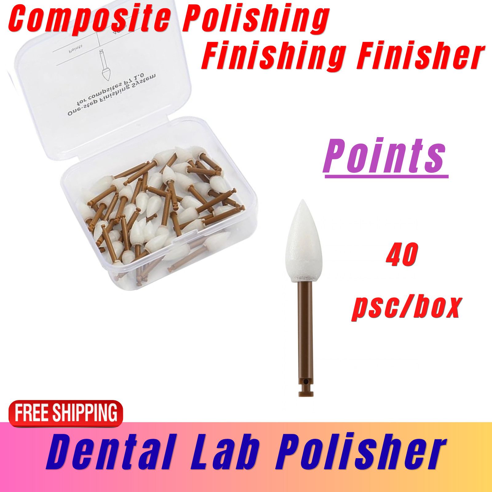 40 Pcs Dental Composite Polishing Finishing Finisher Cups/Points/Discs