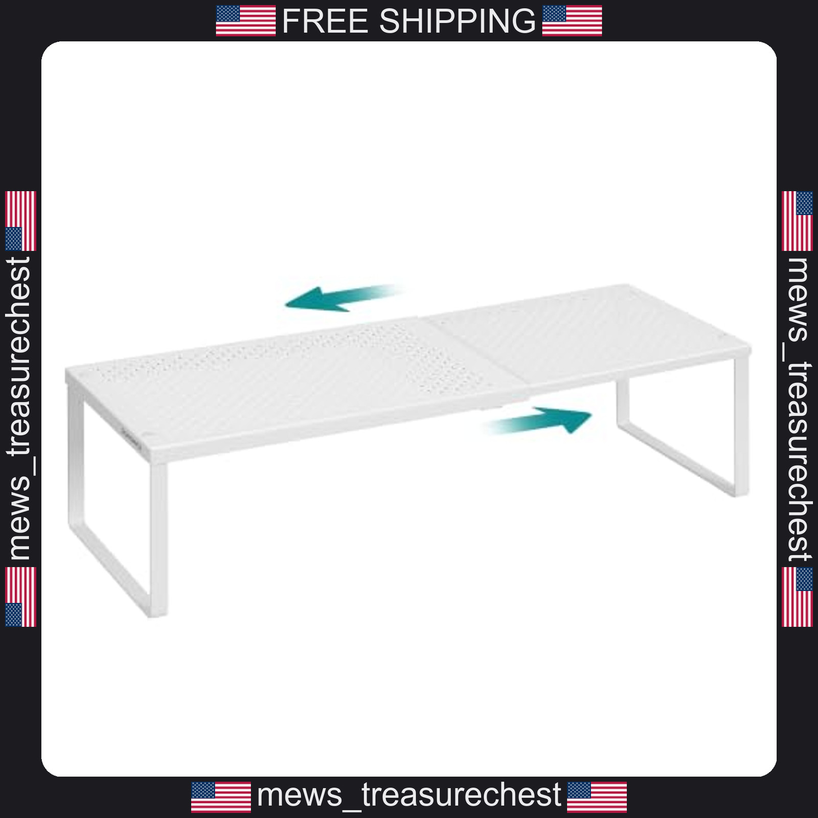 Expandable Steel Kitchen Shelf, 15-23.6 Inch Countertop Organizer