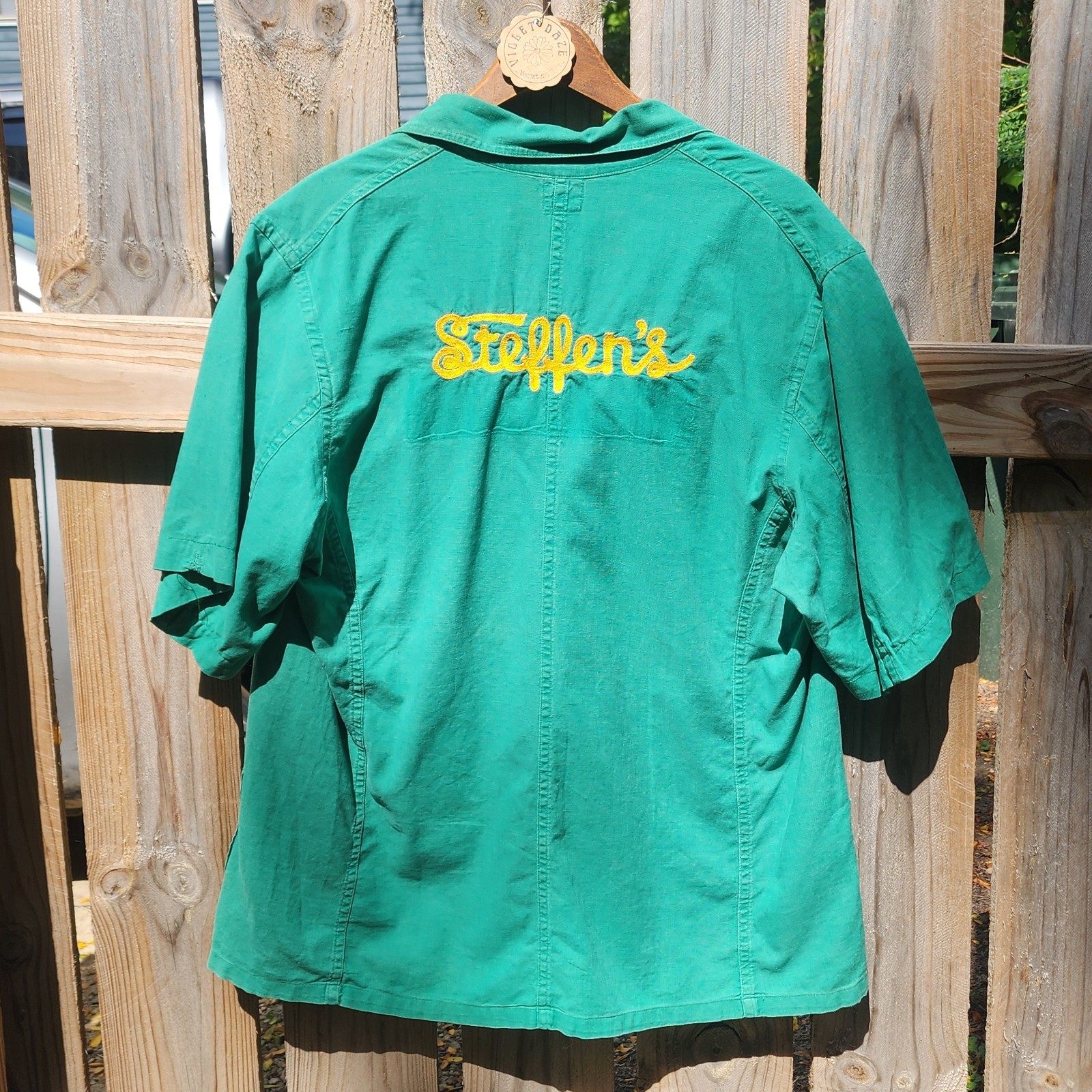 Vintage 1950s Cotton Chainstitch Work Jacket Shirt Men\'s Short Sleeve Size M