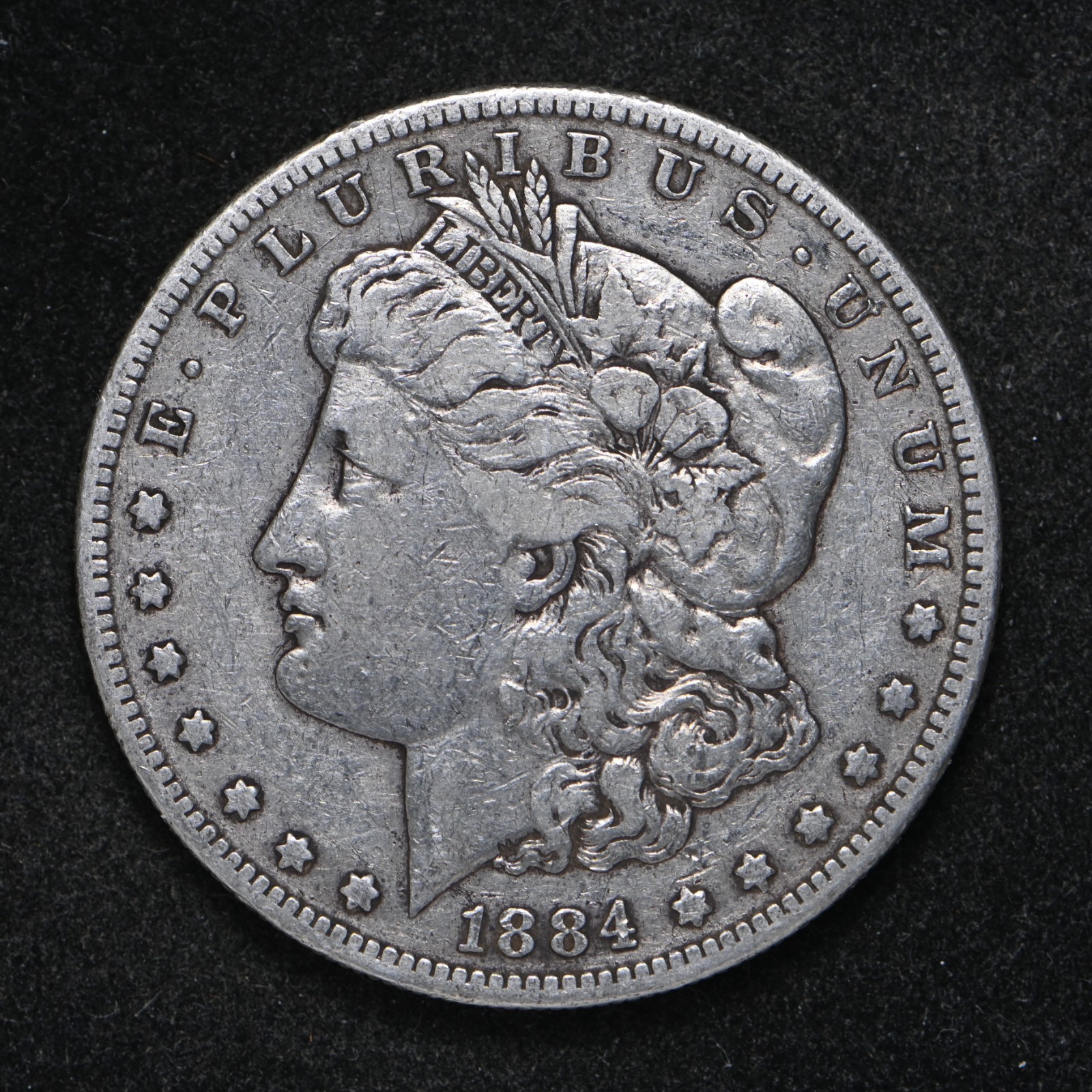 1884-S Morgan Silver Dollar Fine+ (cn17614)