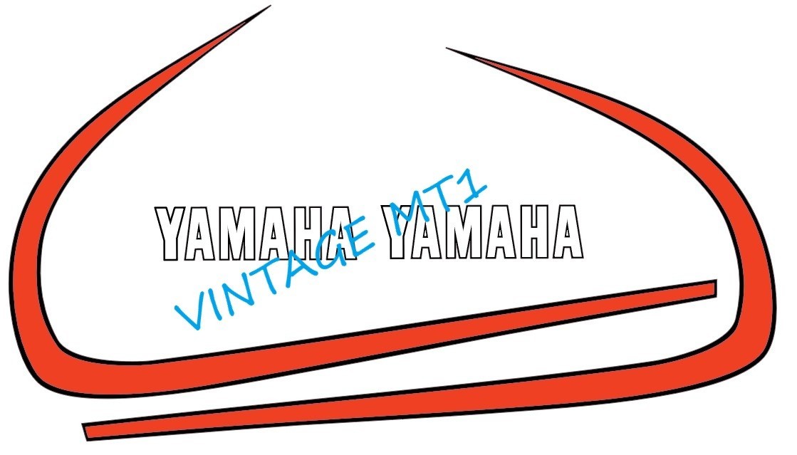 1973 Yamaha MX360 OR MX250 fuel tank decals SET, red, OEM SPECS, NOS STYLE 1973 Yamaha MX360 OR MX250 fuel tank decals SET, red, OEM SPECS, NOS STYLE