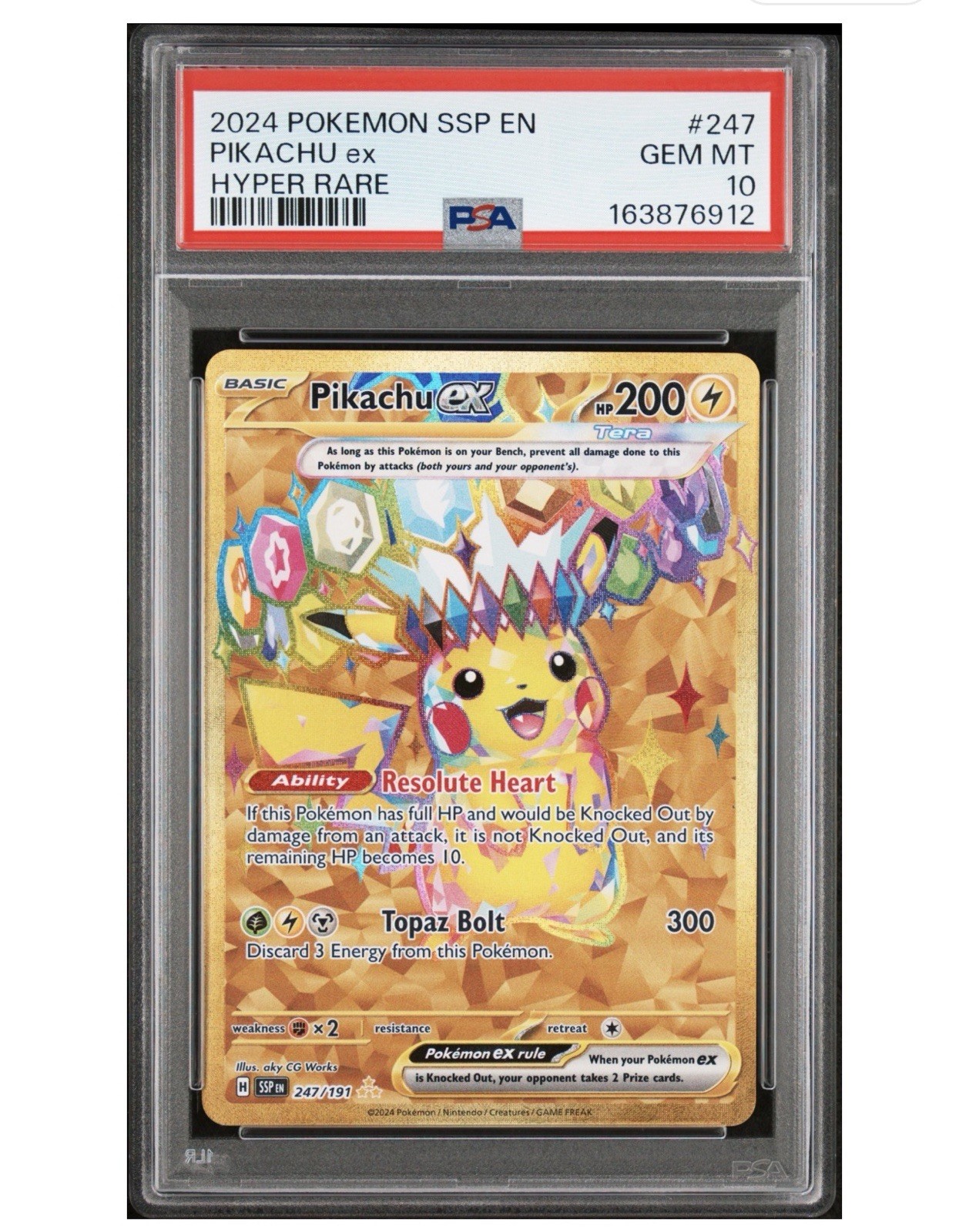 2024 POKEMON SSP EN-SURGING SPARKS HYPER RARE #247 PIKACHU EX PSA 10 2024 POKEMON SSP EN-SURGING SPARKS HYPER RARE #247 PIKACHU EX PSA 10