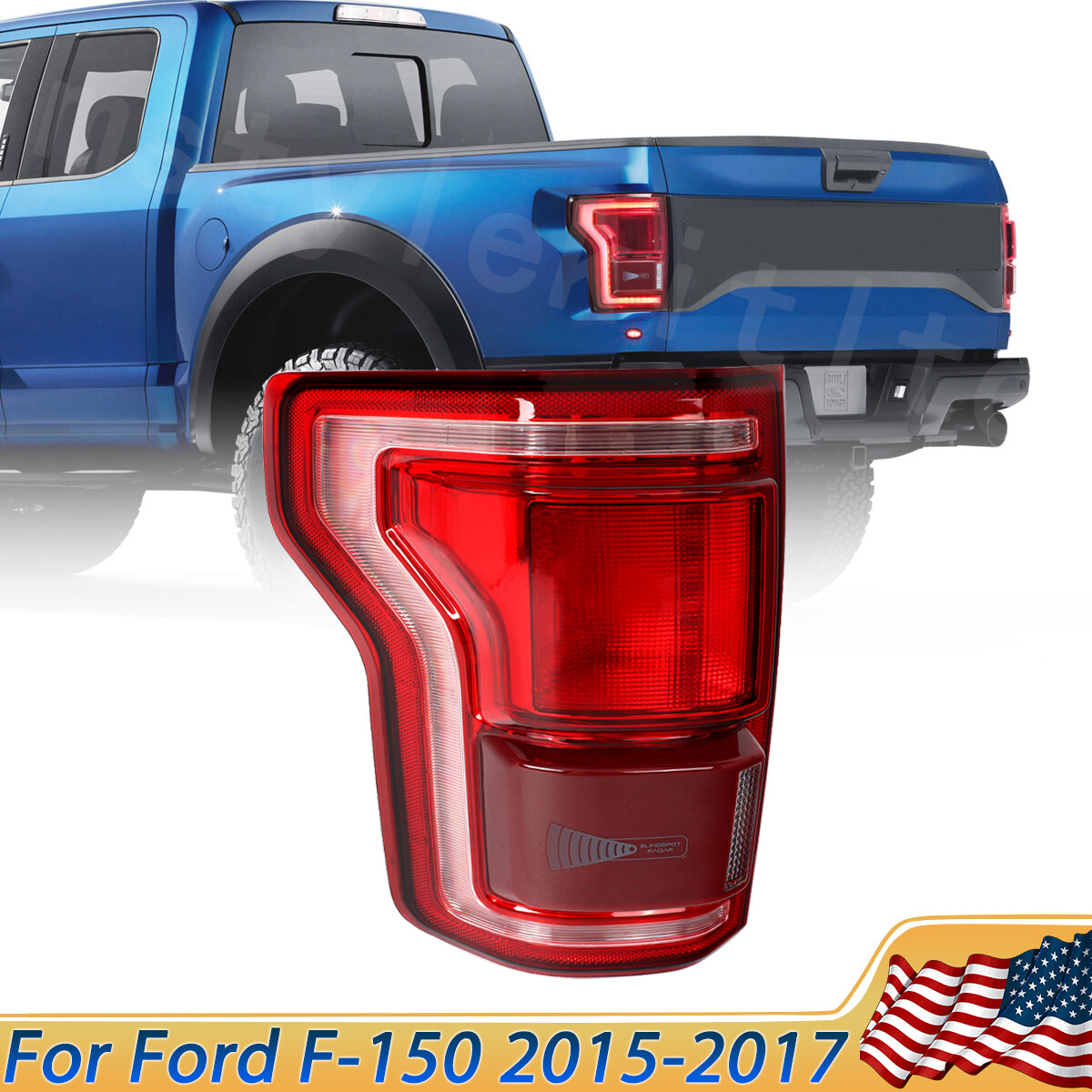 For 2015-2017 Ford F150 F-150 W/Blind Spot Left Driver Side LED Tail Light Brake