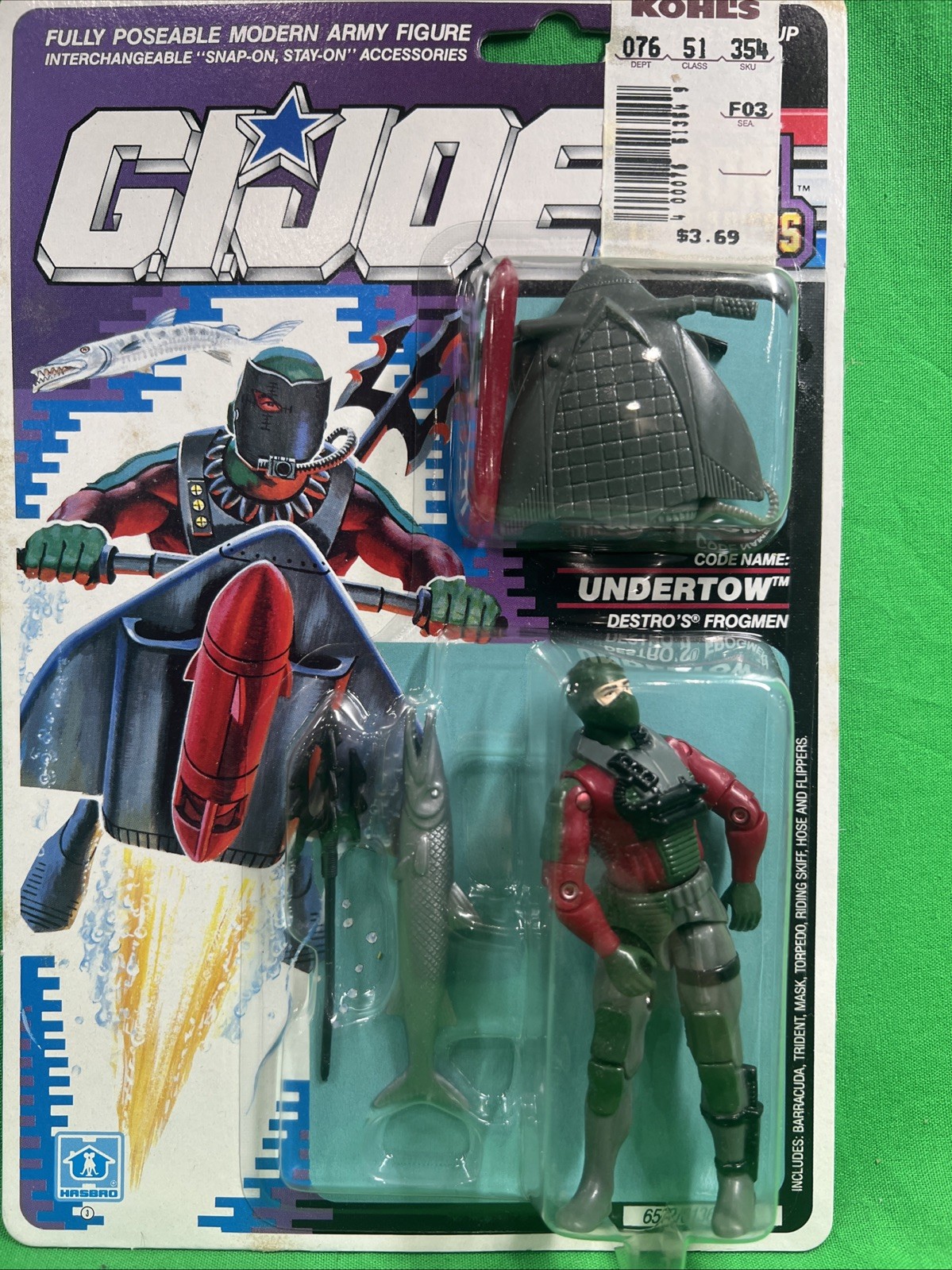 HASBRO 1989 GI JOE COBRA IRON GRENADIERS UNDERTOW ACTION FIGURE