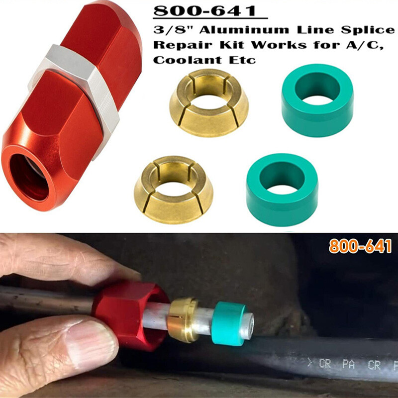 800-641 3/8\'\' Aluminum Line Splice Repair Kit Works for A/C, coolant Etc 800-641 3/8\'\' Aluminum Line Splice Repair Kit Works for A/C, coolant Etc